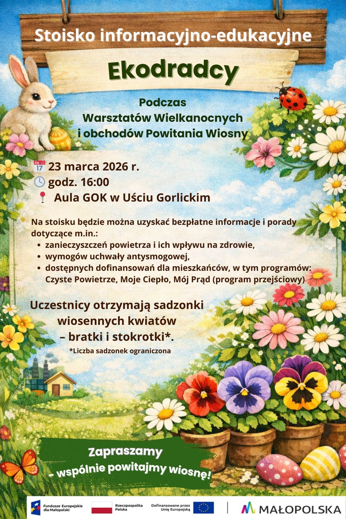 „Ekodoradcy” warsztaty wielkanocne i obchody Powitania Wiosny | zapowiedzi wydarzeń - halogorlice.info