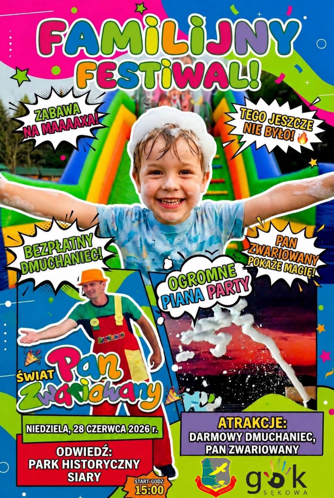 Familijny Festiwal w Siarach | zapowiedzi wydarzeń - halogorlice.info Zdjęcie przedstawia plakat zapowiadający wydarzenie - Familijny Festiwal w Siarach