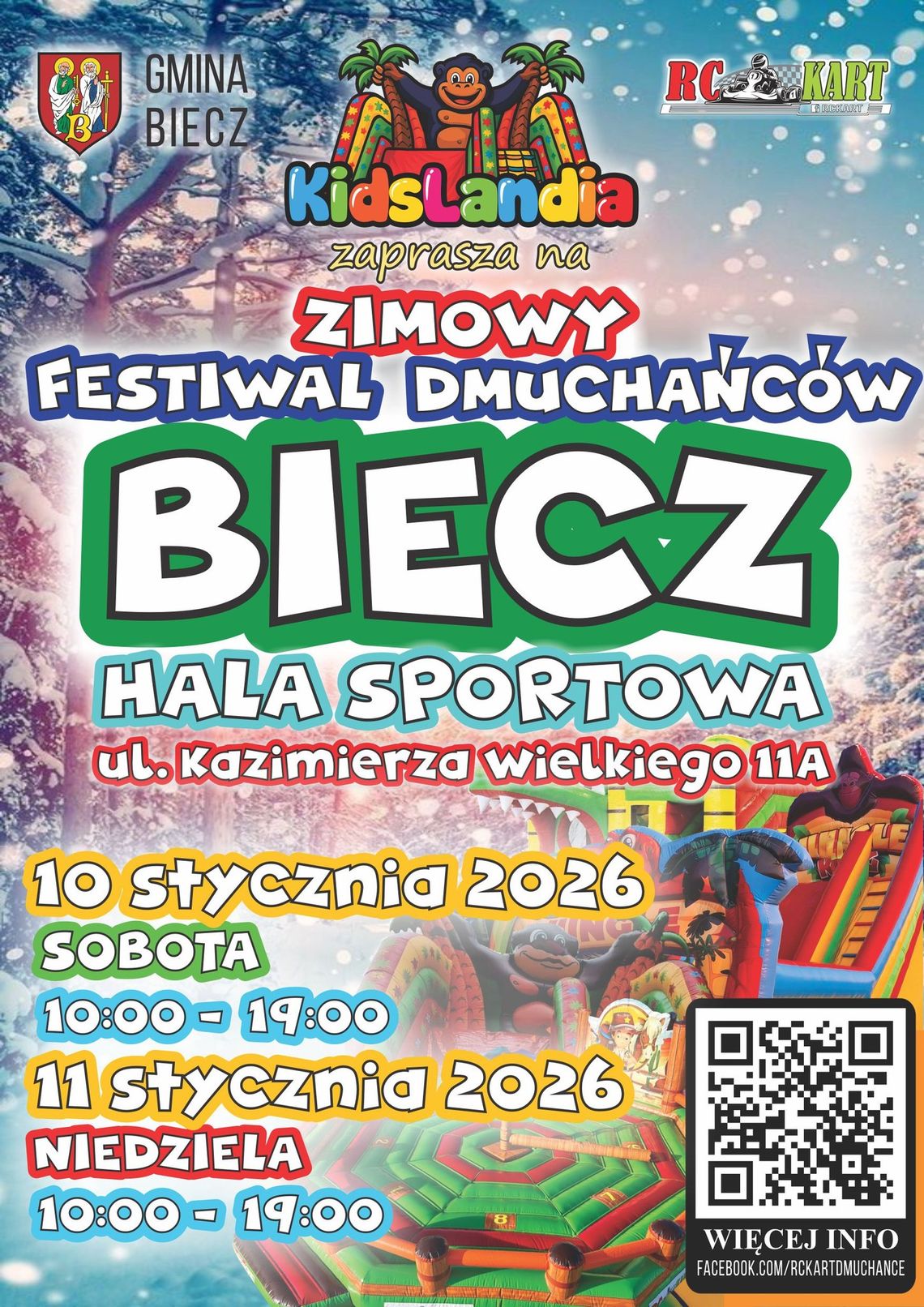 plakat zapowiadający wydarzenie - Festiwal Dmuchańców – RC Kart Kids w Bieczu