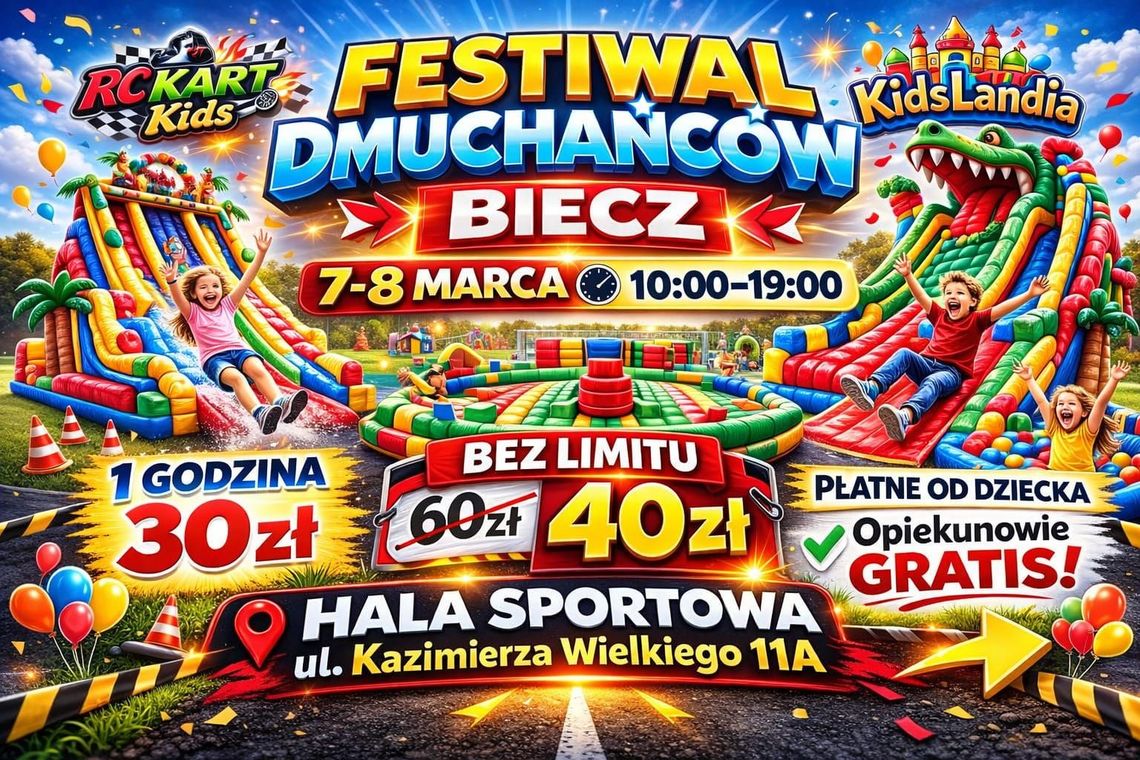 plakat zapowiadający wydarzenie - Festiwal Dmuchańców w Bieczu