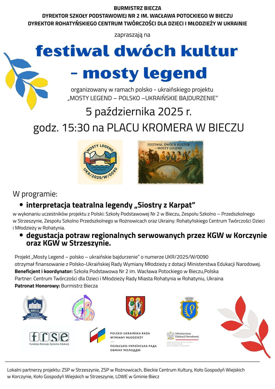 plakat zapowiadający wydarzenie pt. Festiwal dwóch kultur - mosty legend
