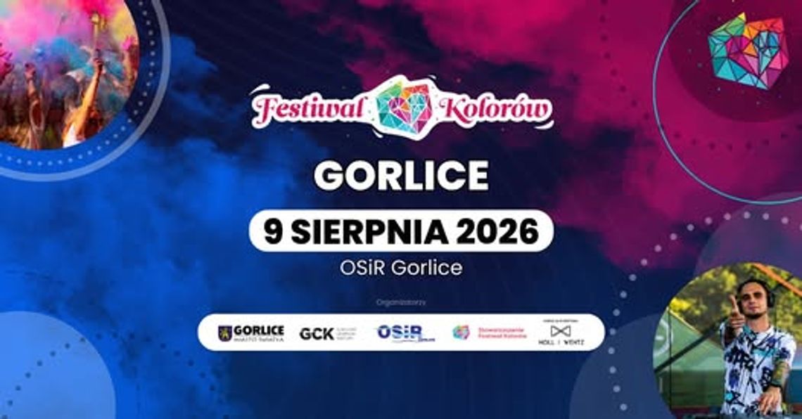 Festiwal Kolorów w Gorlicach | zapowiedzi wydarzeń - halogorlice.info zdjęcie przedstawia plakat promujący wydarzenie - Festiwal Kolorów w Gorlicach