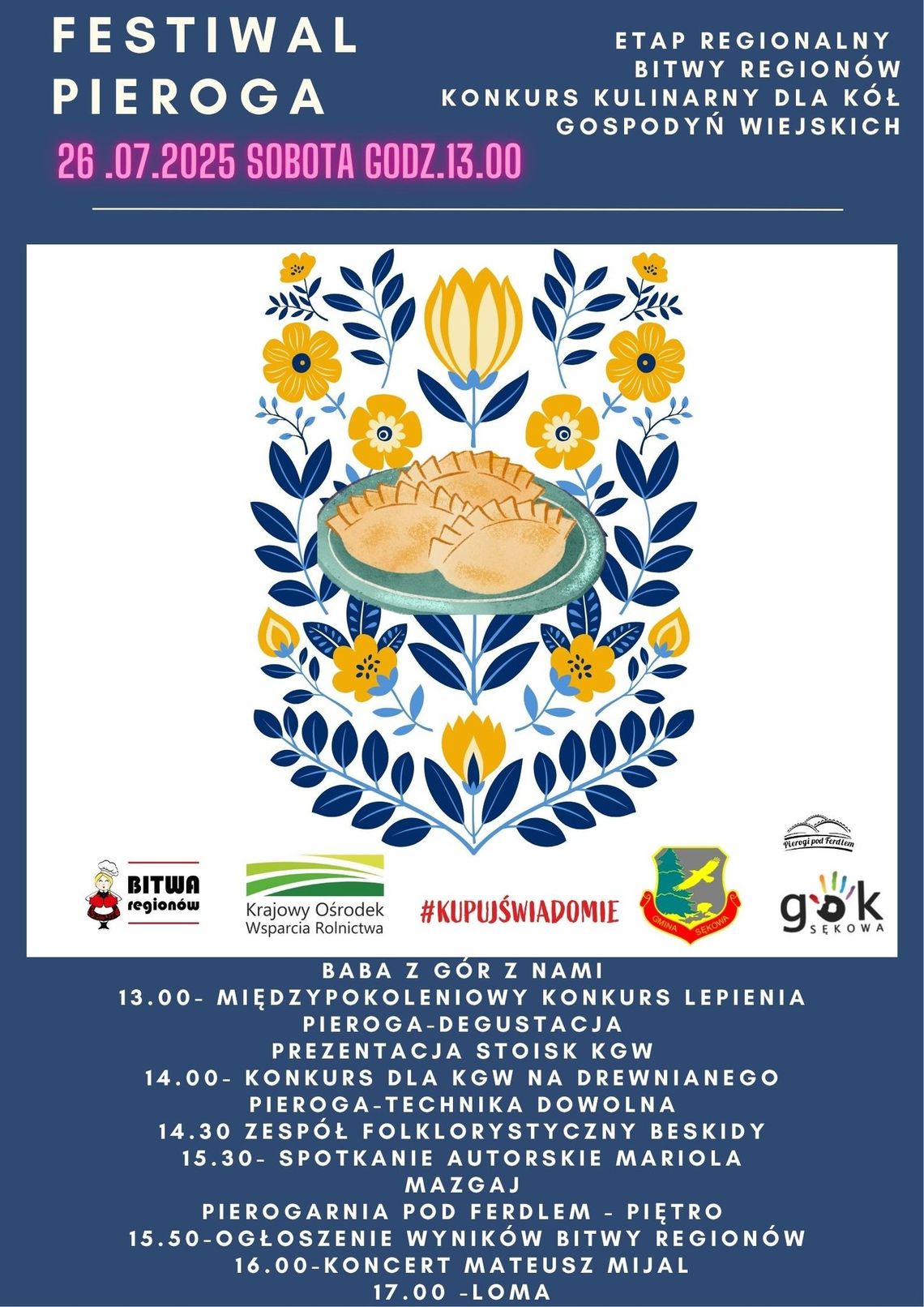 Festiwal pieroga w Wapiennem | halogorlice.info Plakat zapowiadający wydarzenie Festiwal pieroga w Wapiennem