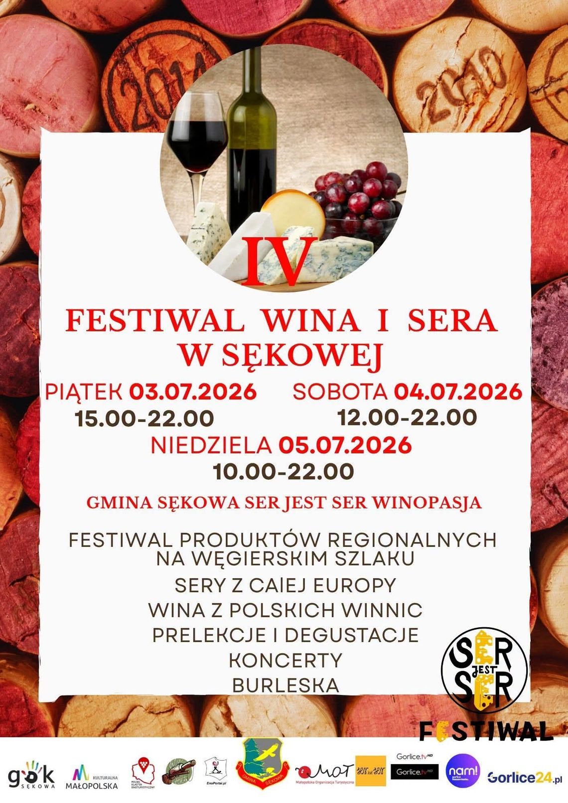 Festiwal Wina i Sera w Sękowej | zapowiedzi wydarzeń - halogorlice.info Zdjęcie przedstawia plakat zapowiadający wydarzenie - Festiwal Wina i Sera w Sękowej