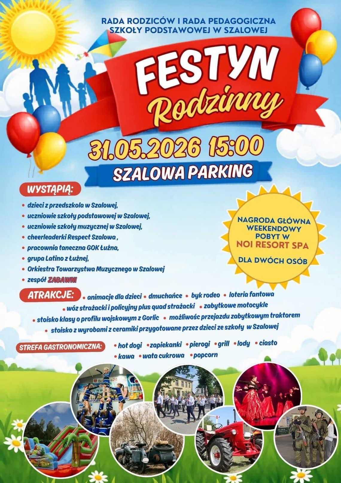 zdjęcie przedstawia plakat promujący wydarzenie - Festyn Rodzinny w Szalowej