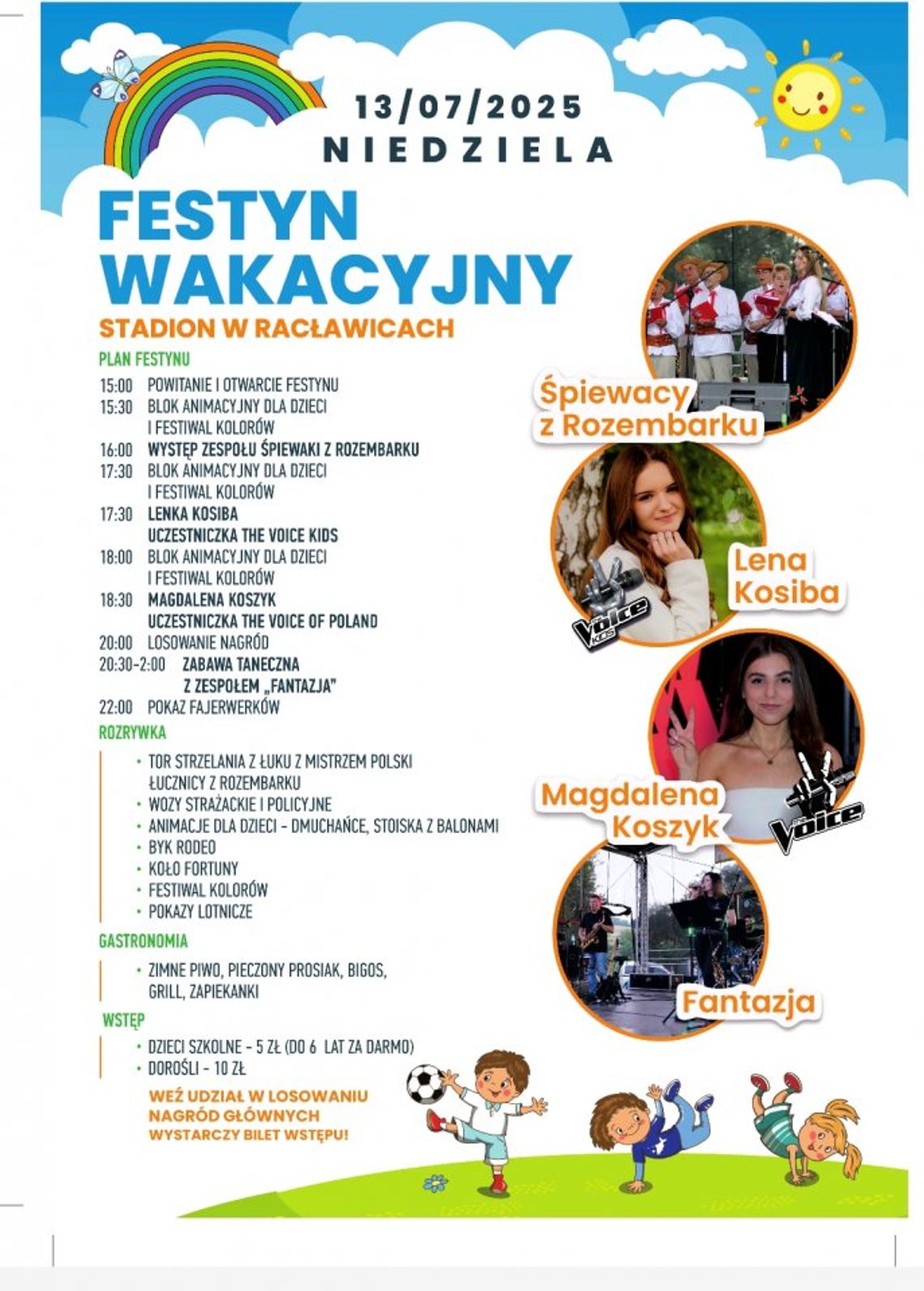 Festyn wakacyjny w Racławicach | halogorlice.info Plakat zapowiadający Festyn wakacyjny w Racławicach