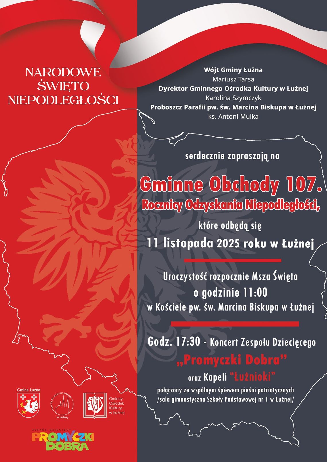 Gminne Obchody 107. Rocznicy Odzyskania Niepodległości | zwiastuny wydarzeń - halogorlice.info Zdjęcie przedstawia plakat promujący wydarzenie Gminne Obchody 107. Rocznicy Odzyskania Niepodległości