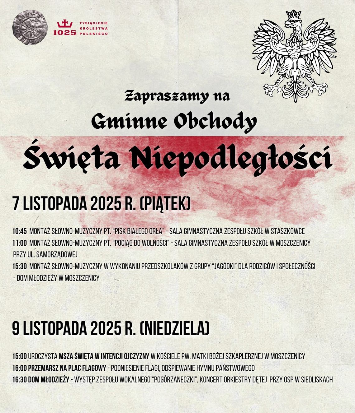 Gminne Obchody Święta Niepodległości | zwiastuny wydarzeń - halogorlice.info Zdjęcie przedstawia plakat promujący wydarzenie Gminne Obchody Święta Niepodległości