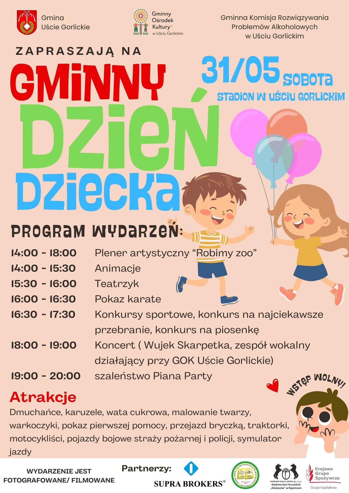 Gminny Dzień Dziecka w Uściu Gorlickim | halogorlice.info Plakat zapowiadający wydarzenie Dzień Dziecka w Uściu Gorlickim