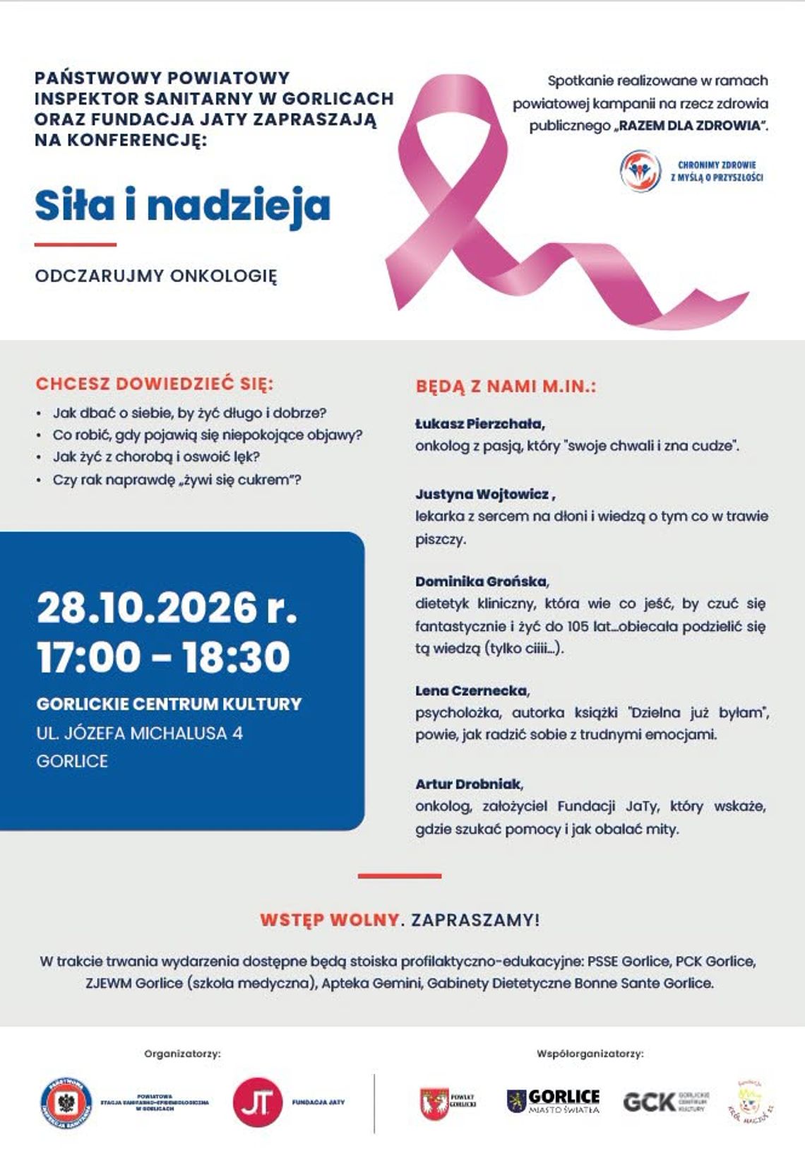 Gorlice. Konferencja „Siła i nadzieja – odczarujmy onkologię” | zapowiedzi wydarzeń - halogorlice.info Gorlice. Konferencja „Siła i nadzieja – odczarujmy onkologię” | zapowiedzi wydarzeń - halogorlice.info