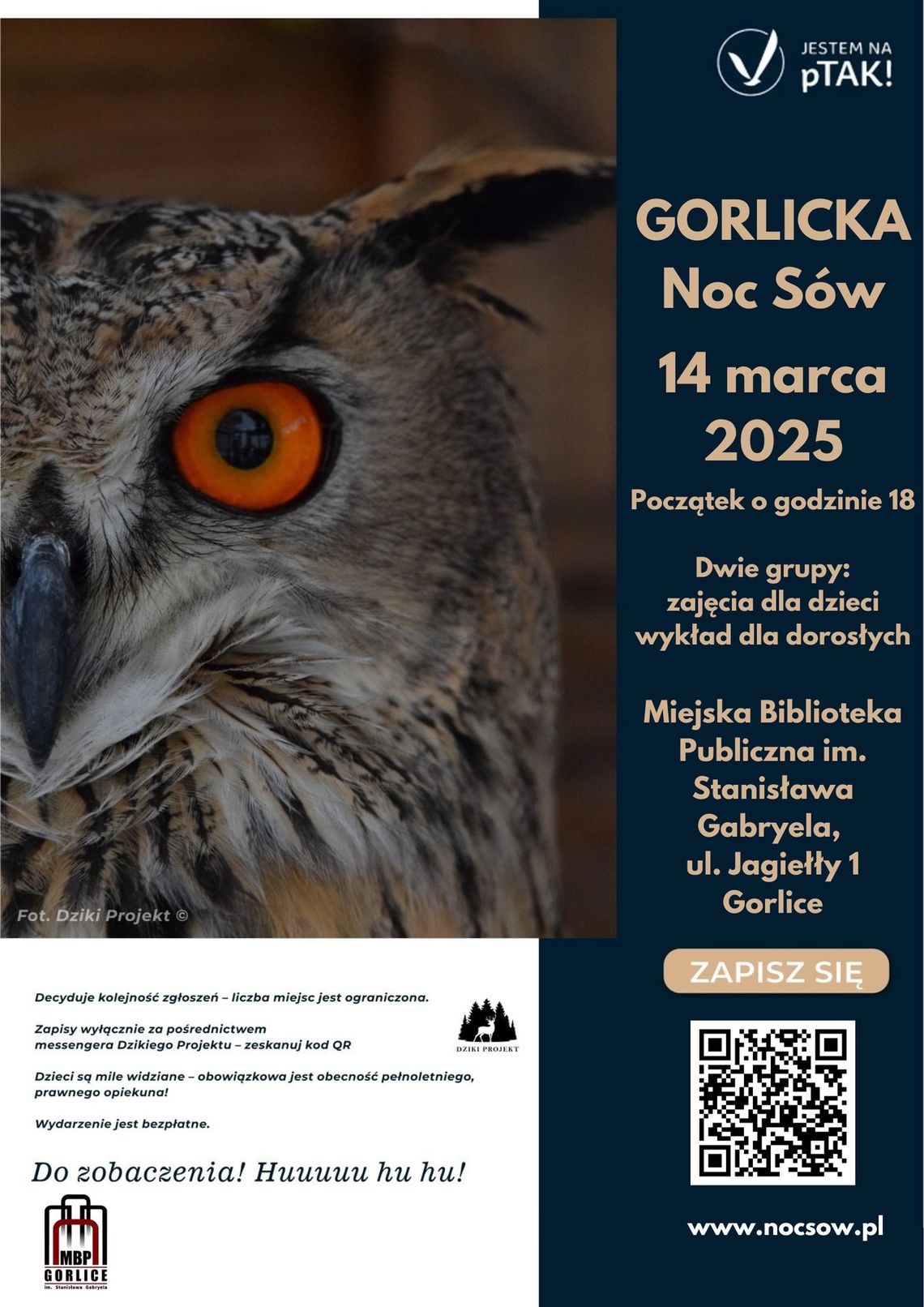 Gorlicka Noc Sów 2025 - plakat