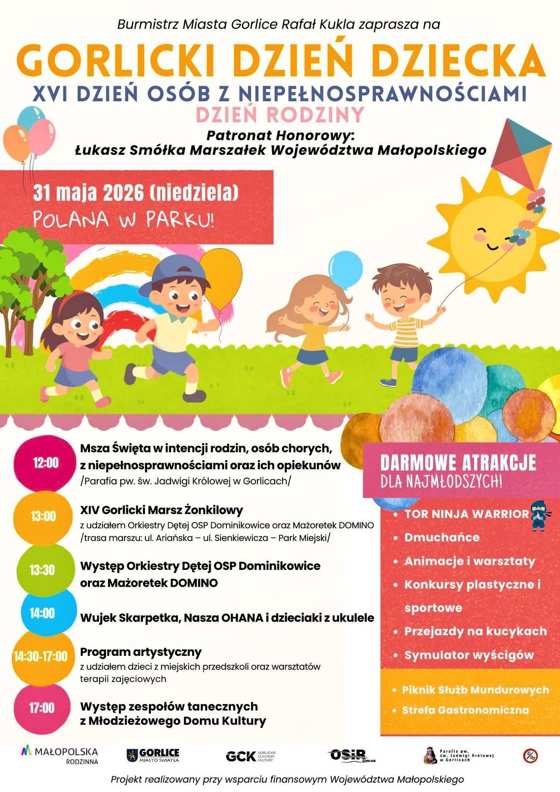 Zdjęcie przedstawia plakat zapowiadający wydarzenie - Gorlicki Dzień Dziecka