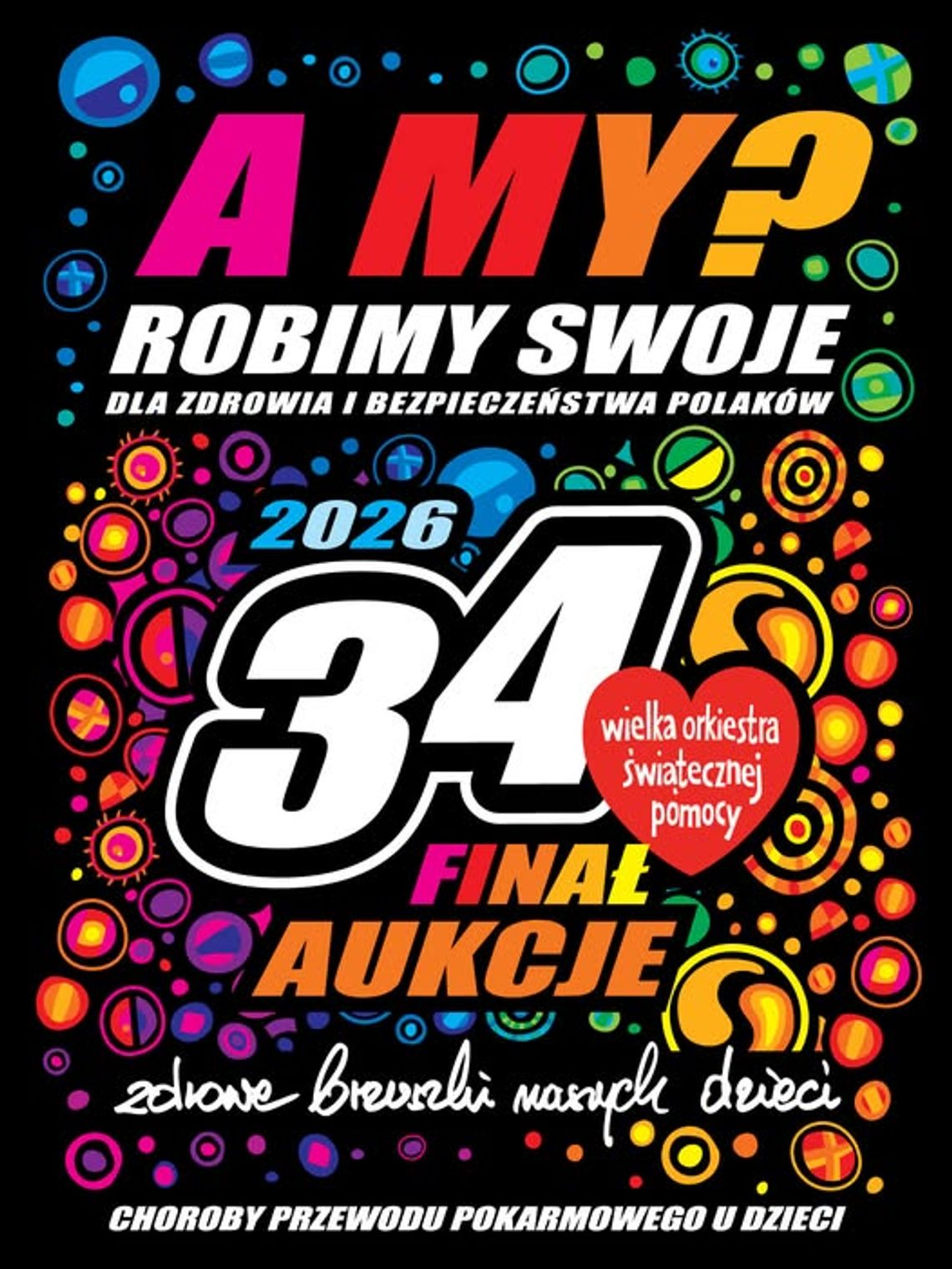 plakat zapowiadający Gorlicki Sztab WOŚP 2026 – przekaż przedmiot na aukcję i pomóż dzieciom