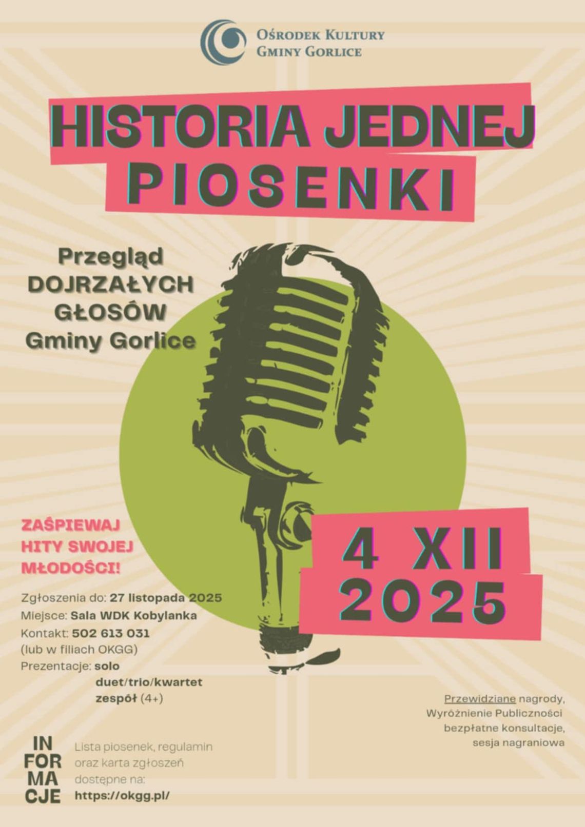 Historia jednej piosenki | zapowiedzi wydarzeń - halogorlice.info Plakat zapowiadający wydarzenie Historia jednej piosenki