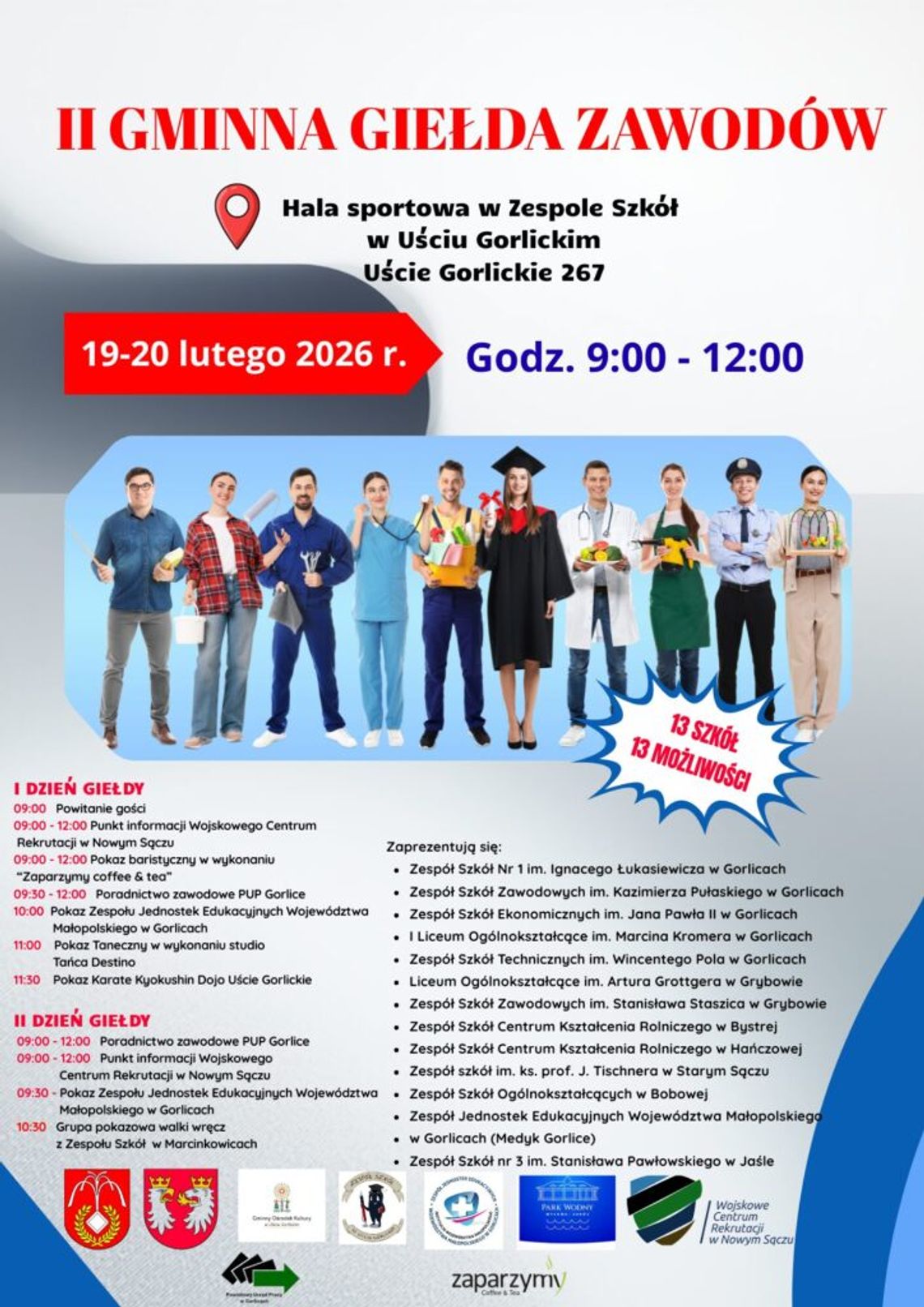 Plakat zapowiadający wydarzenie - II gminna giełda zawodów