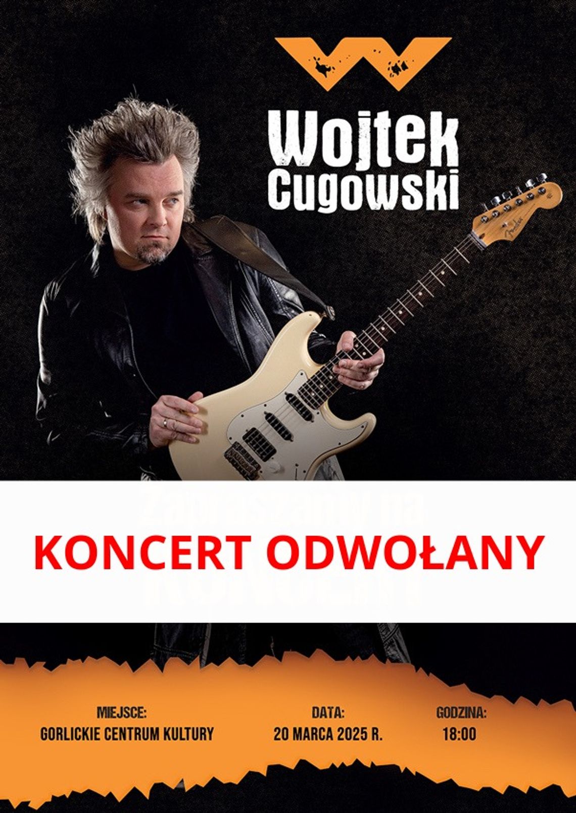 [IMPREZA ODWOŁANA] Koncert Wojtka Cugowskiego w GCK Gorlice | zapowiedzi imprez - halogorlice.info