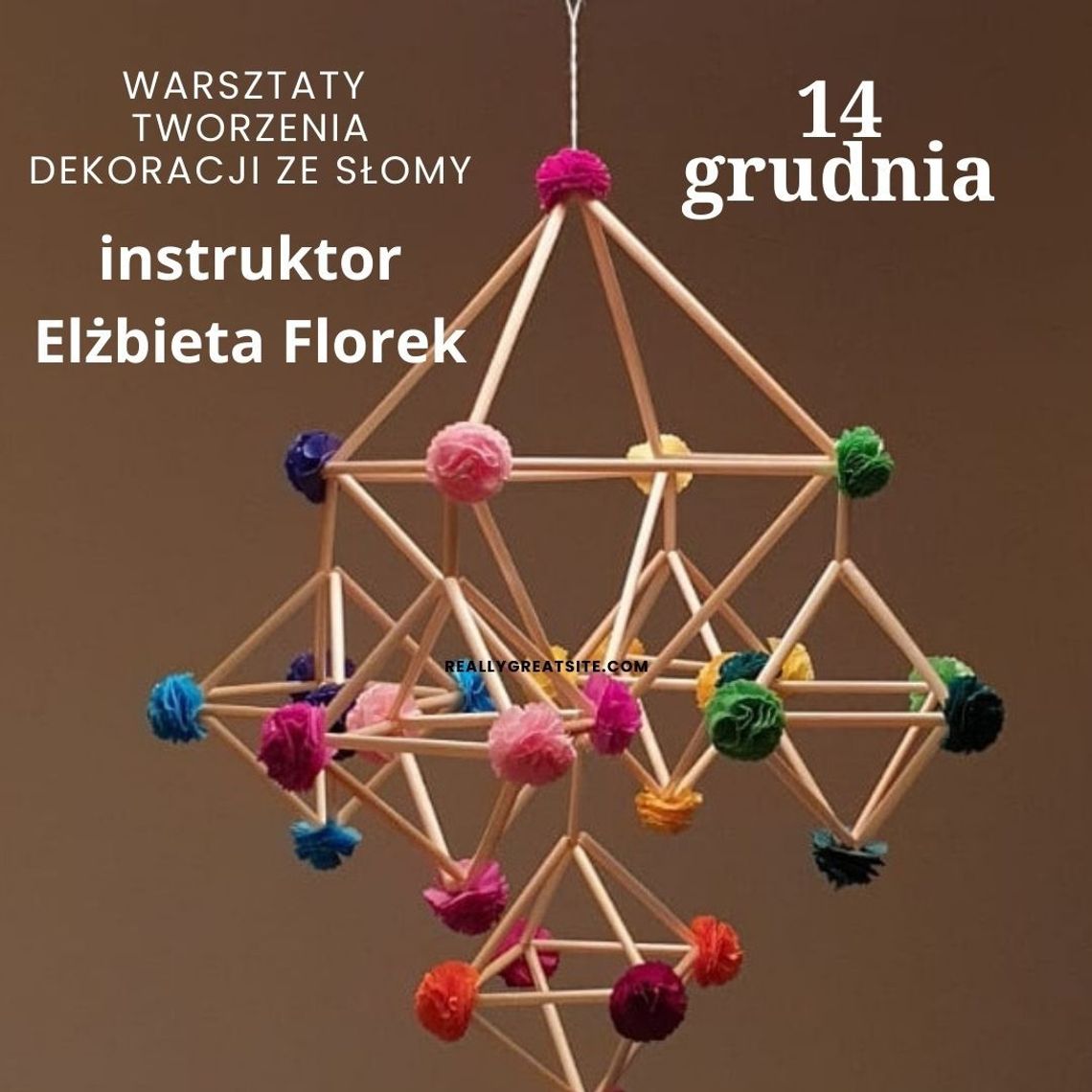 Plakat zapowiadający wydarzenie jarmark Bożonarodzeniowy w Sękowej