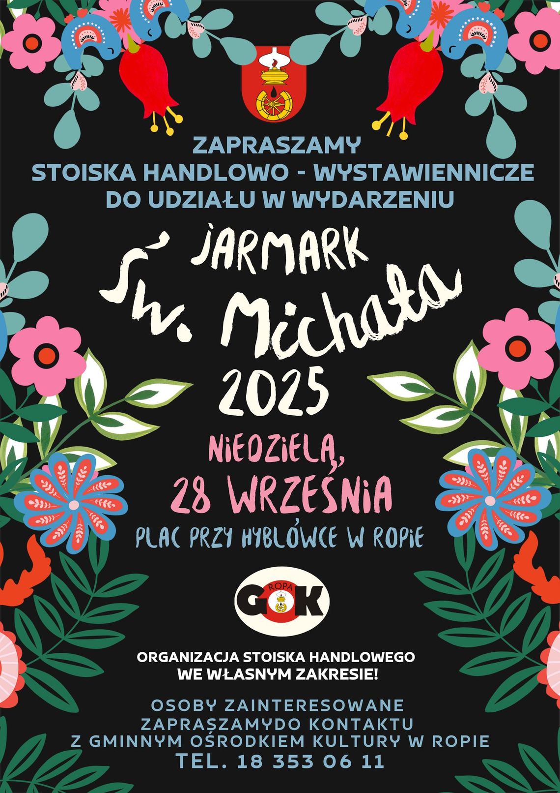 Jarmark św. Michała w Ropie | halogorlice.info Zdjęcie przedstawia plakat promujący wydarzenie Jarmark św. Michała w Ropie