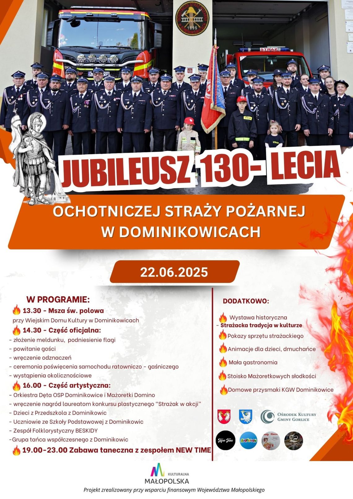 Jubileusz 130-lecia OSP w Dominikowicach | halogorlice.info Plakat zapowiadający wydarzenie Jubileusz 130-lecia OSP w Dominikowicach