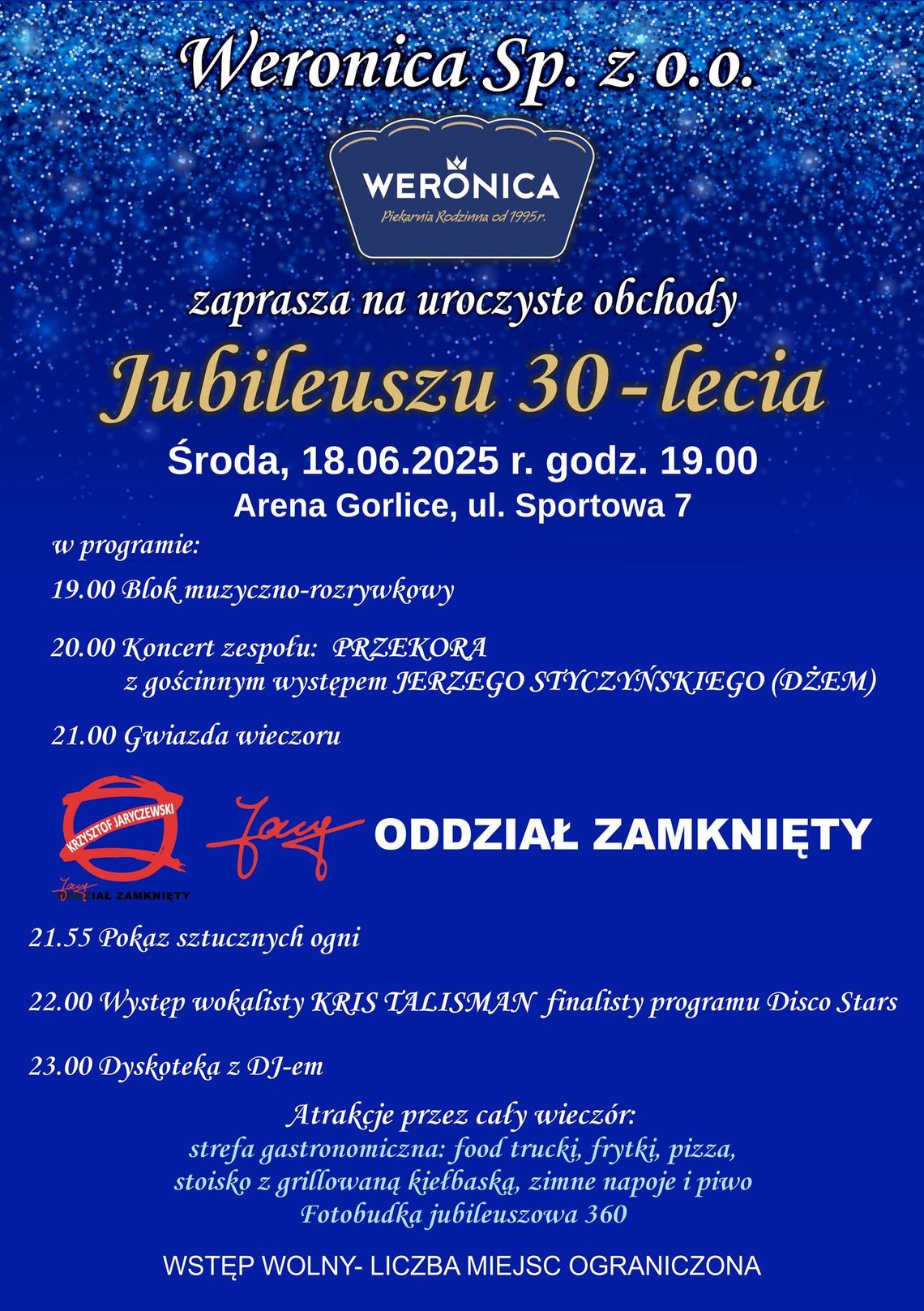 Jubileusz 30-lecia firmy Weronica | zapowiedzi imprez - halogorlice.info Plakat zapowiadający wydarzenie Jubileusz 30-lecia firmy Weronica
