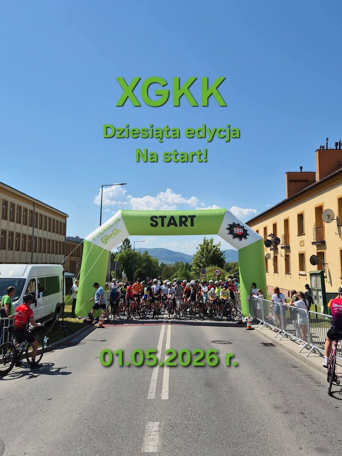 plakat zapowiadający wydarzenie - Jubileuszowe X Gorlickie Kryterium Kolarskie