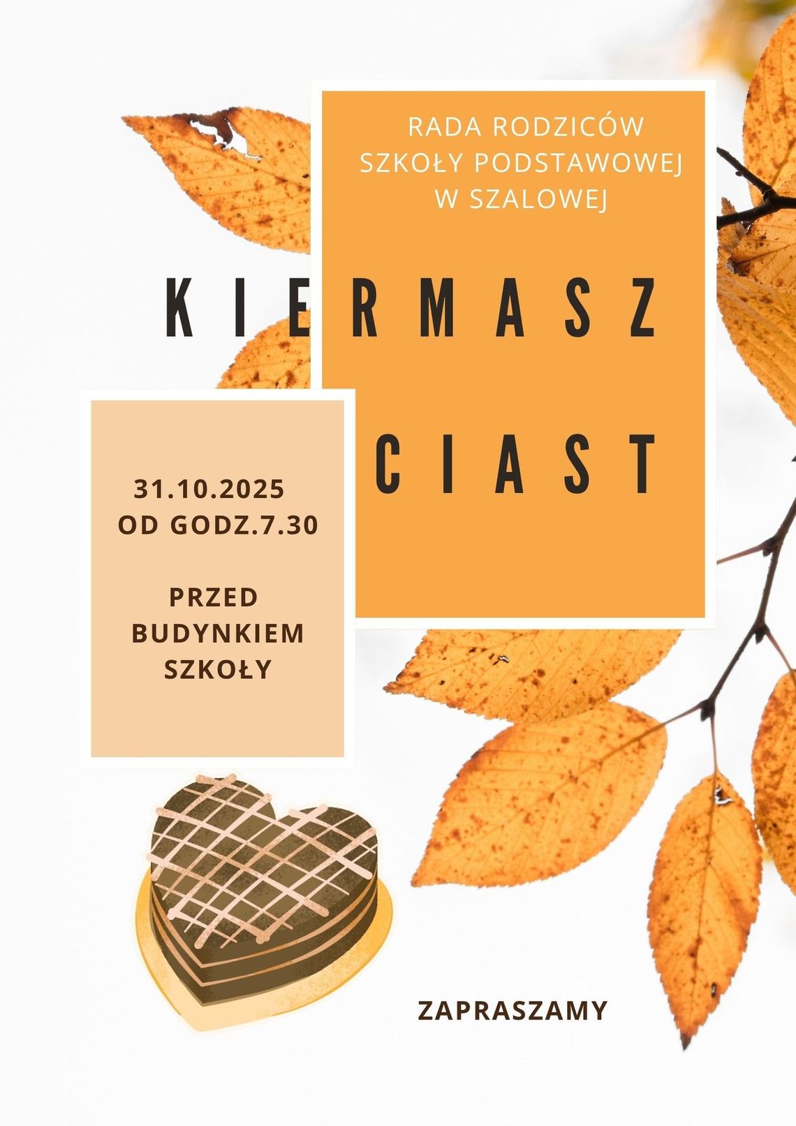 Kiermasz ciast | zapowiedzi wydarzeń - zapowiedzi wydarzeń Plakat zapowiadający wydarzenie - Kiermasz ciast