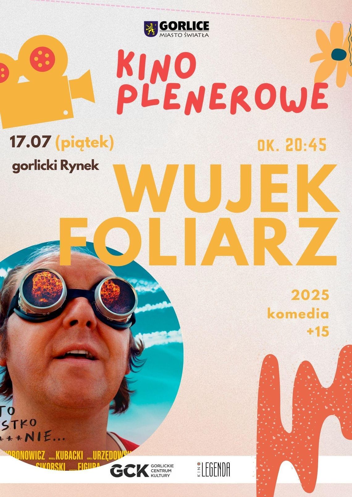 Kino plenerowe w Gorlicach | zapowiedzi wydarzeń - halogorlice.info Zdjęcie przedstawia plakat zapowiadający wydarzenie - Kino plenerowe w Gorlicach