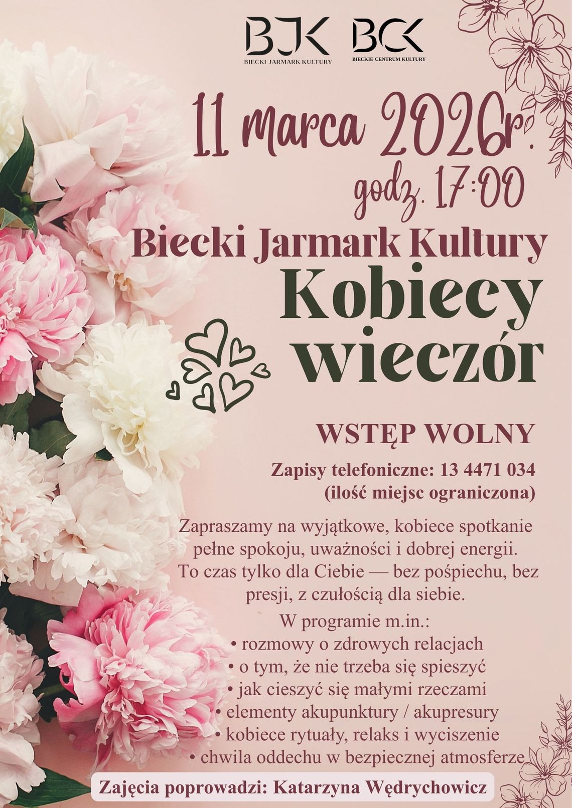 Kobiecy Wieczór w Bieczu | zapowiedzi wydarzeń - halogorlice.info plakat zapowiadający wydarzenie - Kobiecy Wieczór w Bieczu