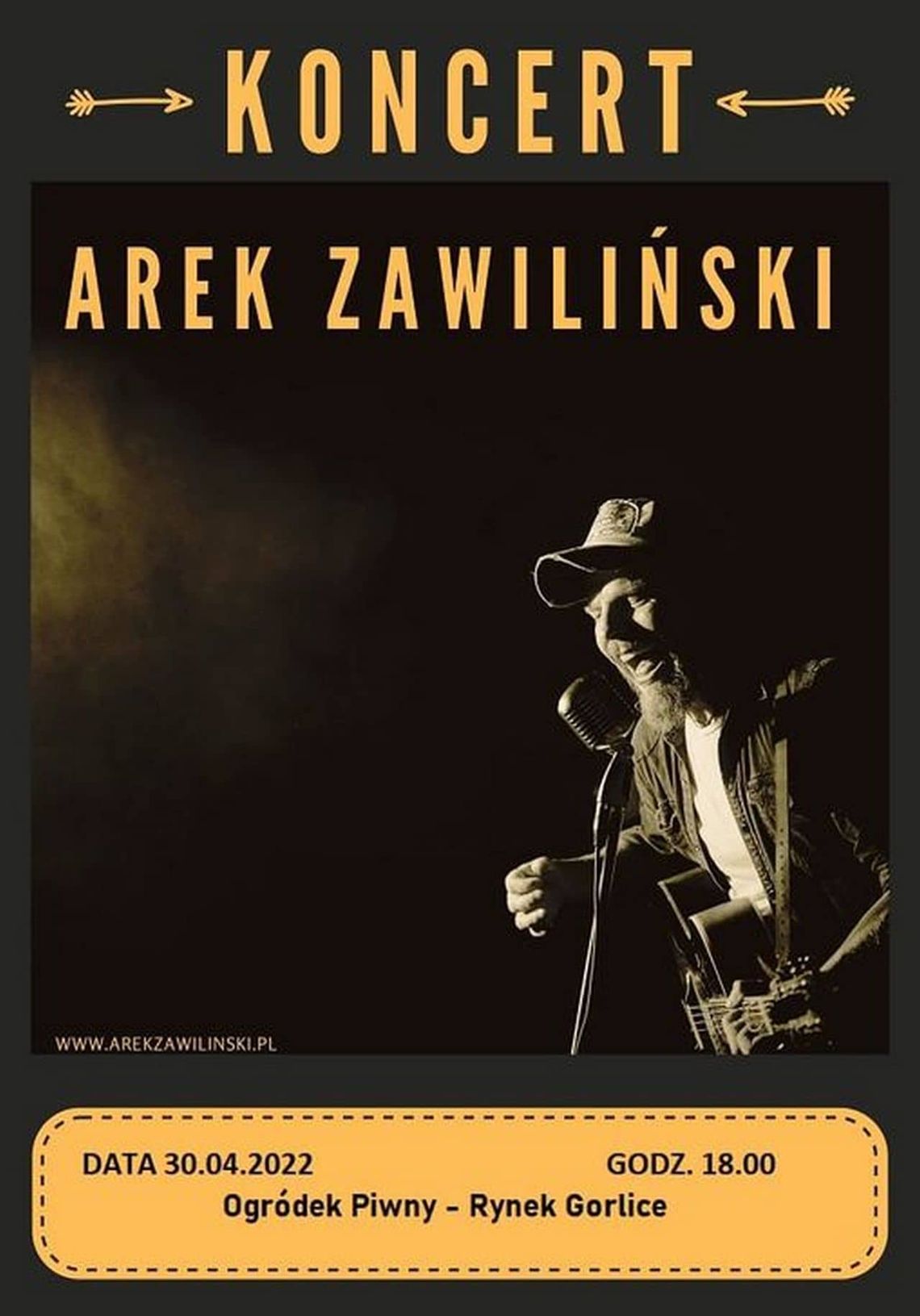Koncert Arka Zawilińskiego – Rynek Gorlice | zapowiedzi imprez – halogorlice.info