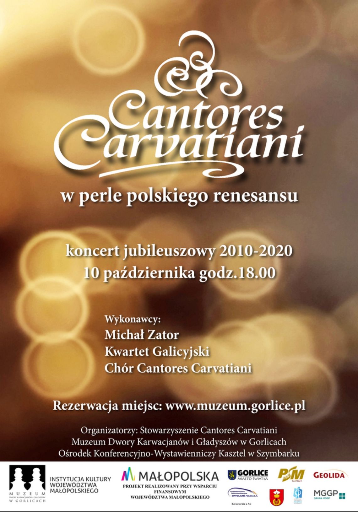Koncert Jubileuszowy 2010 - 2020 pt. ,,Cantores Carvatiani w Perle Polskiego Renesansu"