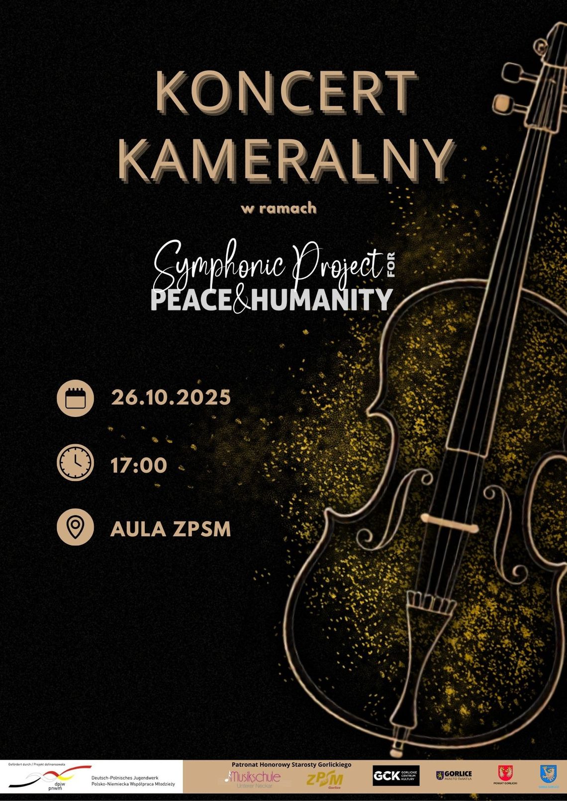 Koncert Kameralny – Symphonic Project for Peace and Humanity | zapowiedzi wydarzeń - halogorlice.info plakat zapowiadający wydarzenie Koncert Kameralny – Symphonic Project for Peace and Humanity