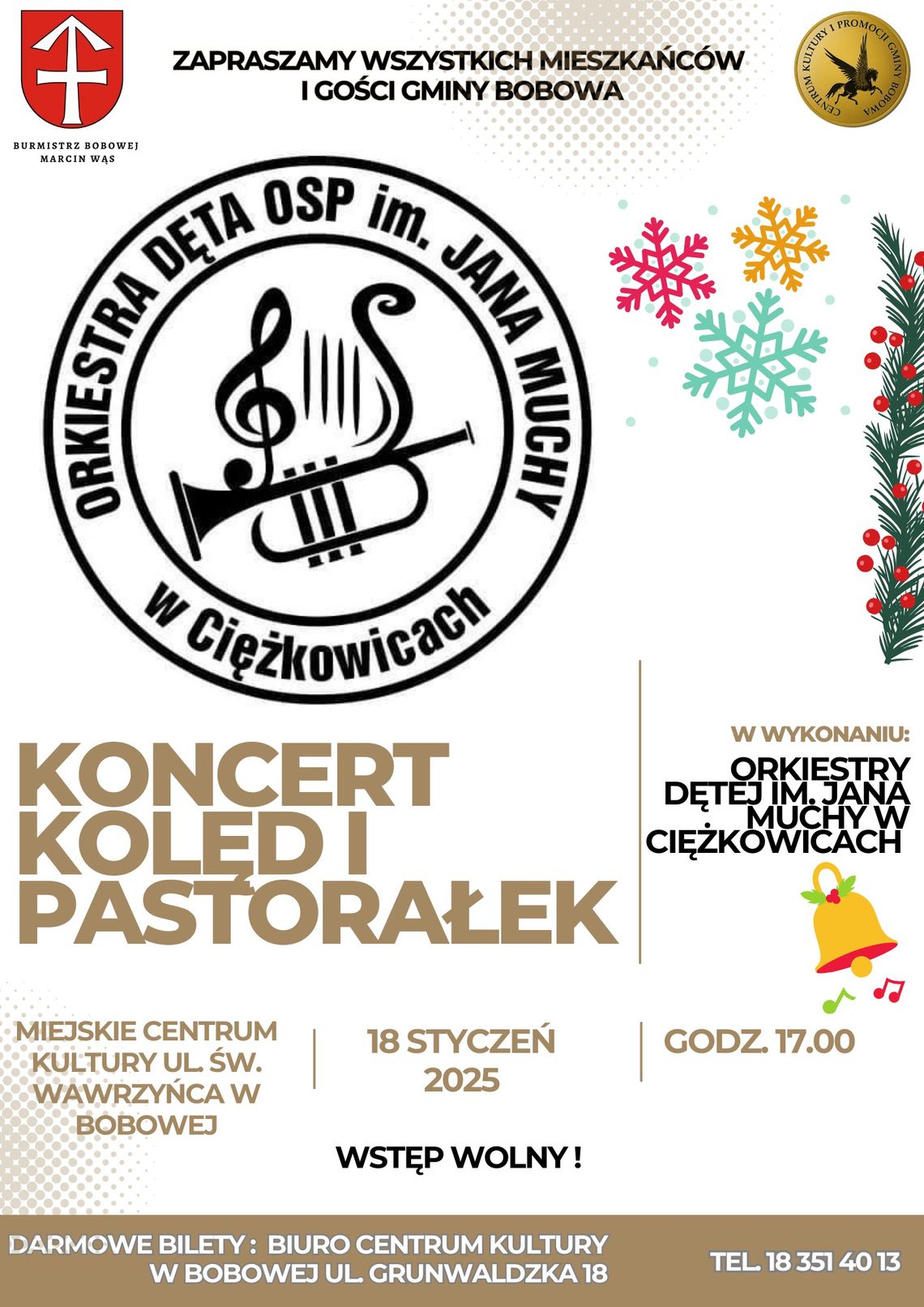 Koncert Kolęd i Pastorałek w Bobowej | zapowiedzi imprez – halogorlice.info