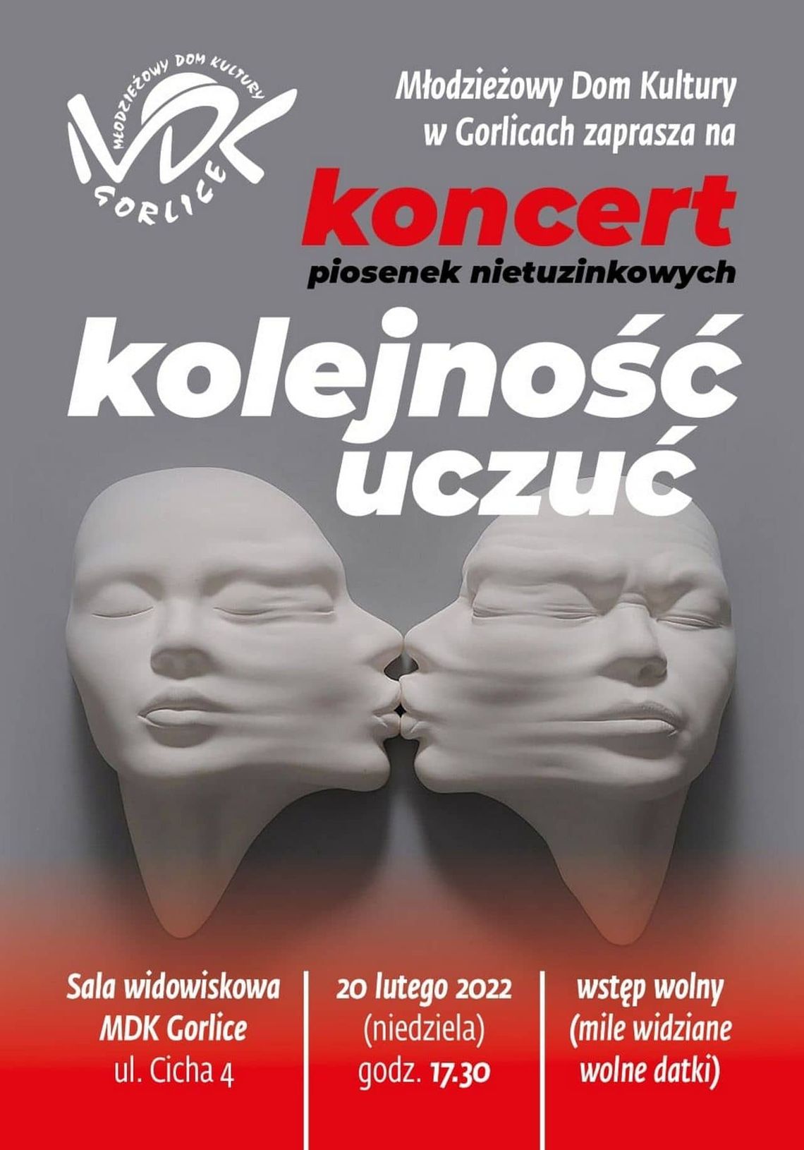 Koncert „Kolejność uczuć” – MDK w Gorlicach | zapowiedzi imprez – halogorlice.info