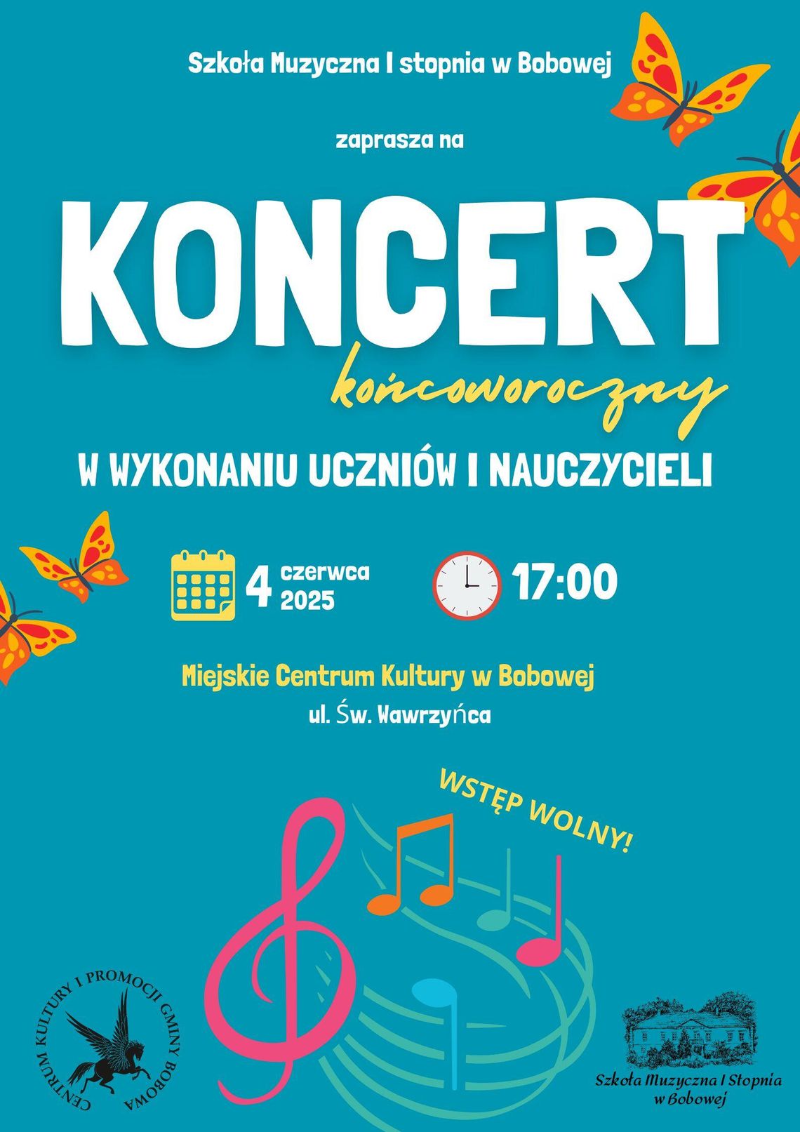 Koncert końcoworoczny w Bobowej | halogorlice.info Plakat promujący koncert końcoworoczny w Bobowej