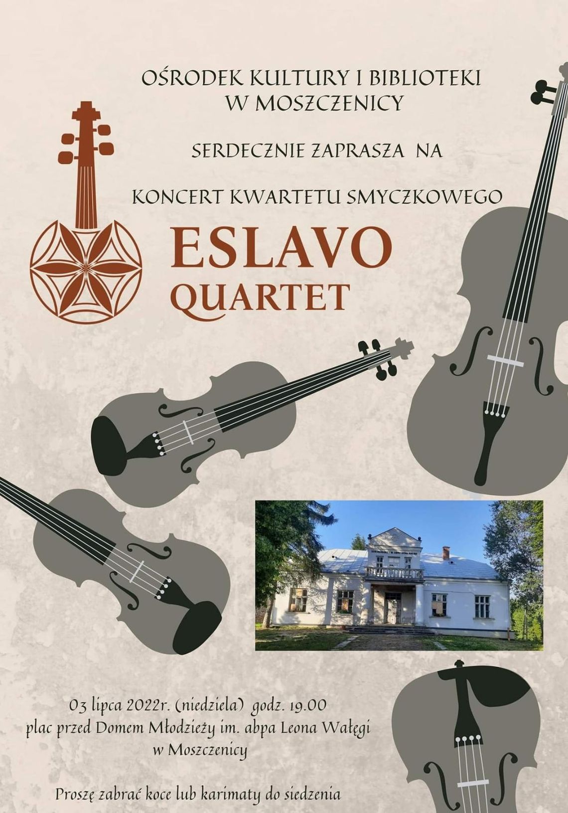 Koncert kwartetu smyczkowego  Eslavo Quartet w Moszczenicy | zapowiedzi imprez – halogorlice.info