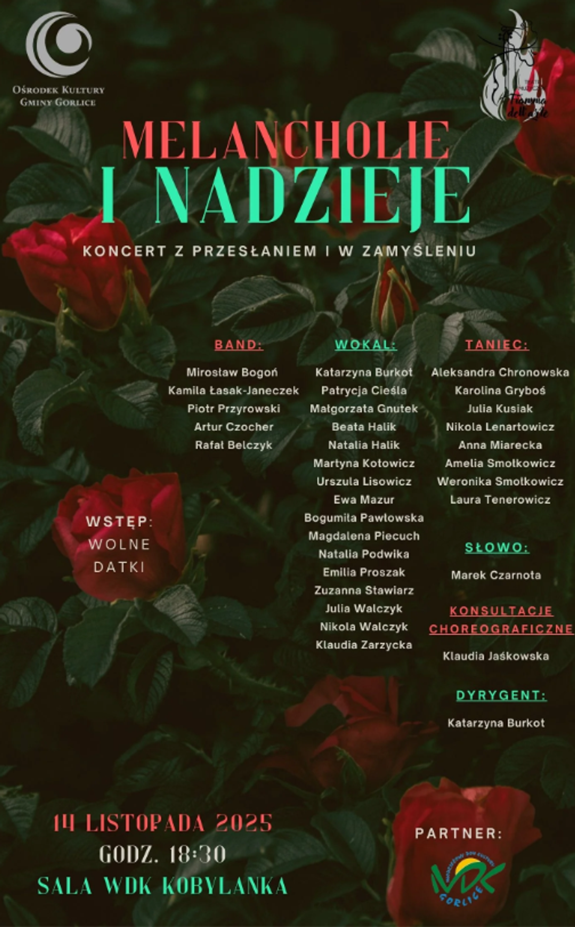 Koncert MELANCHOLIE I NADZIEJE! | zapowiedzi wydarzeń - halogorlice.info Plakat zapowiadający wydarzenie Koncert MELANCHOLIE I NADZIEJE!