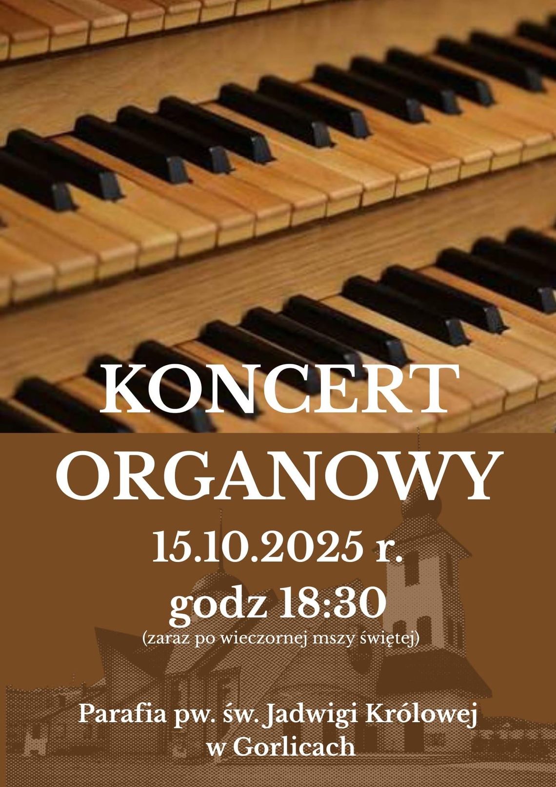 plakat zapowiadający Koncert organowy