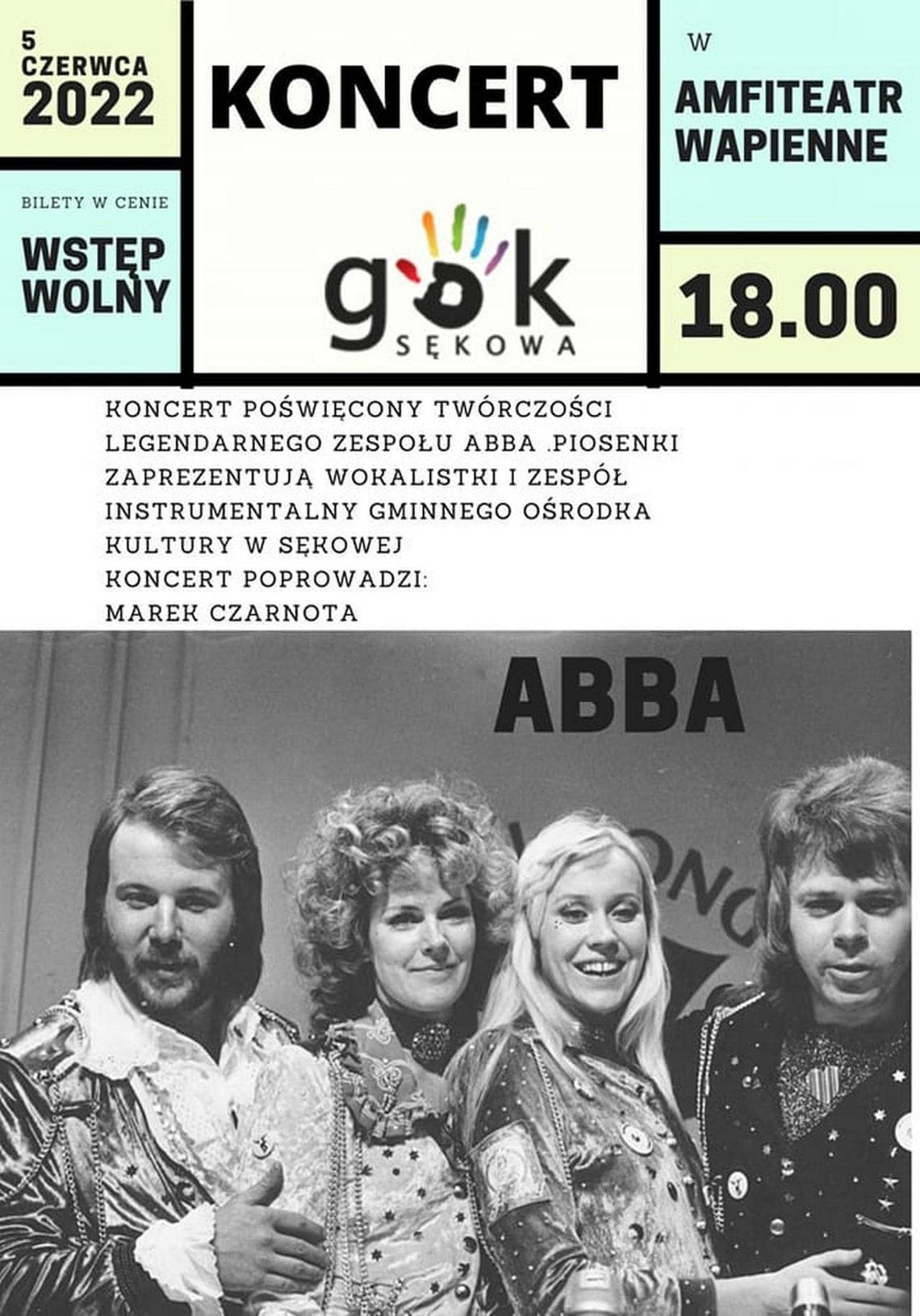 Koncert poświęcony twórczości legendarnego zespołu ABBA – Amfiteatr Wapienne | zapowiedzi imprez – halogorlice.info