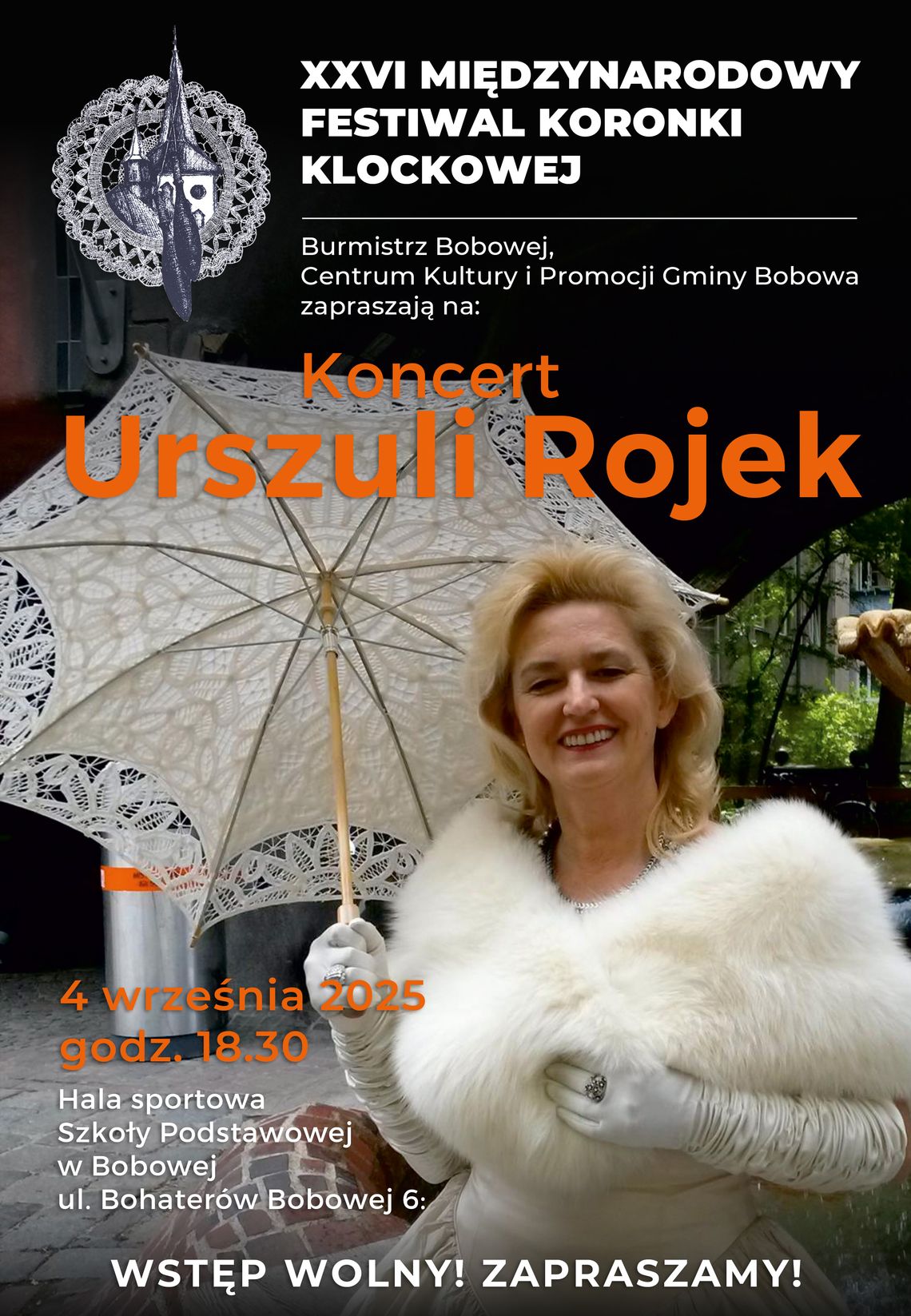 Koncert Urszuli Rojek w Bobowej | halogorlice.info Zdjęcie przedstawia plakat promujący wydarzenie Koncert Urszuli Rojek