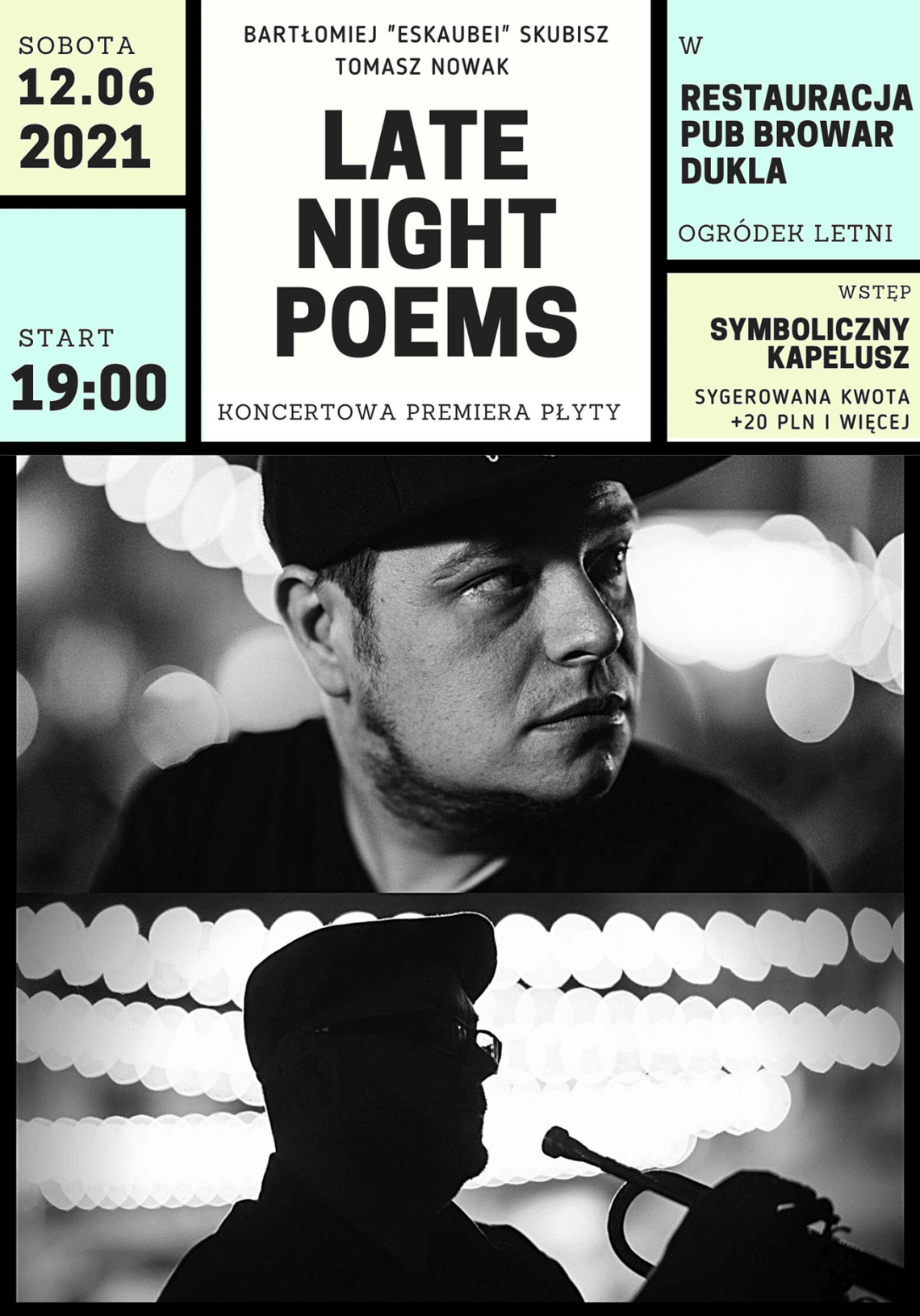 Koncert w ogródku Late Night Poems (Skubisz / Nowak)
