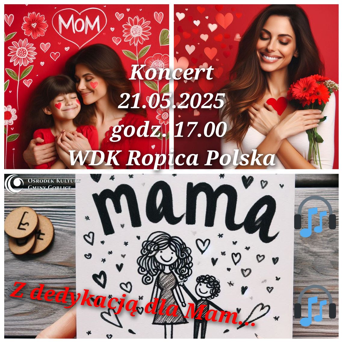 Koncertowy Dzień Matki w Ropicy Polskiej | halogorlice.info Plakat promujący koncert dla mam