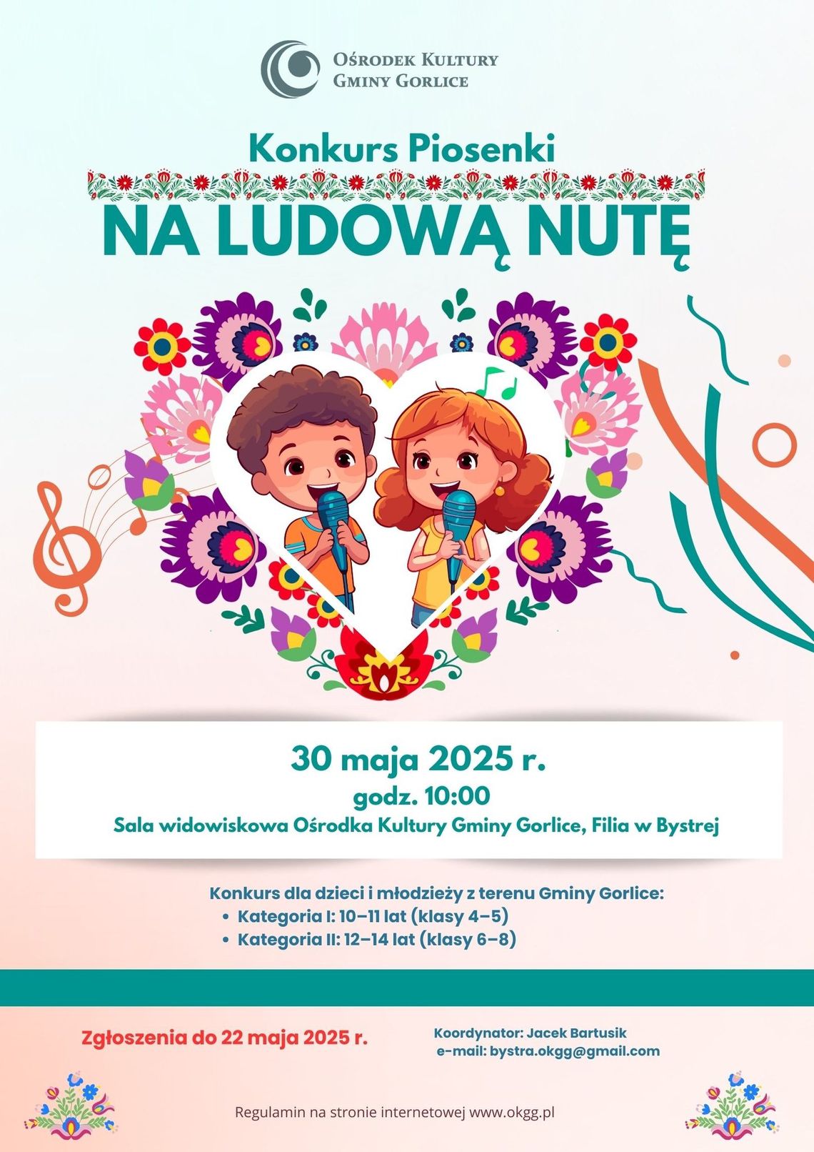 Konkurs Piosenki na Ludową Nutę | halogorlice.info Plakat promujący Konkurs na piosenkę ludową