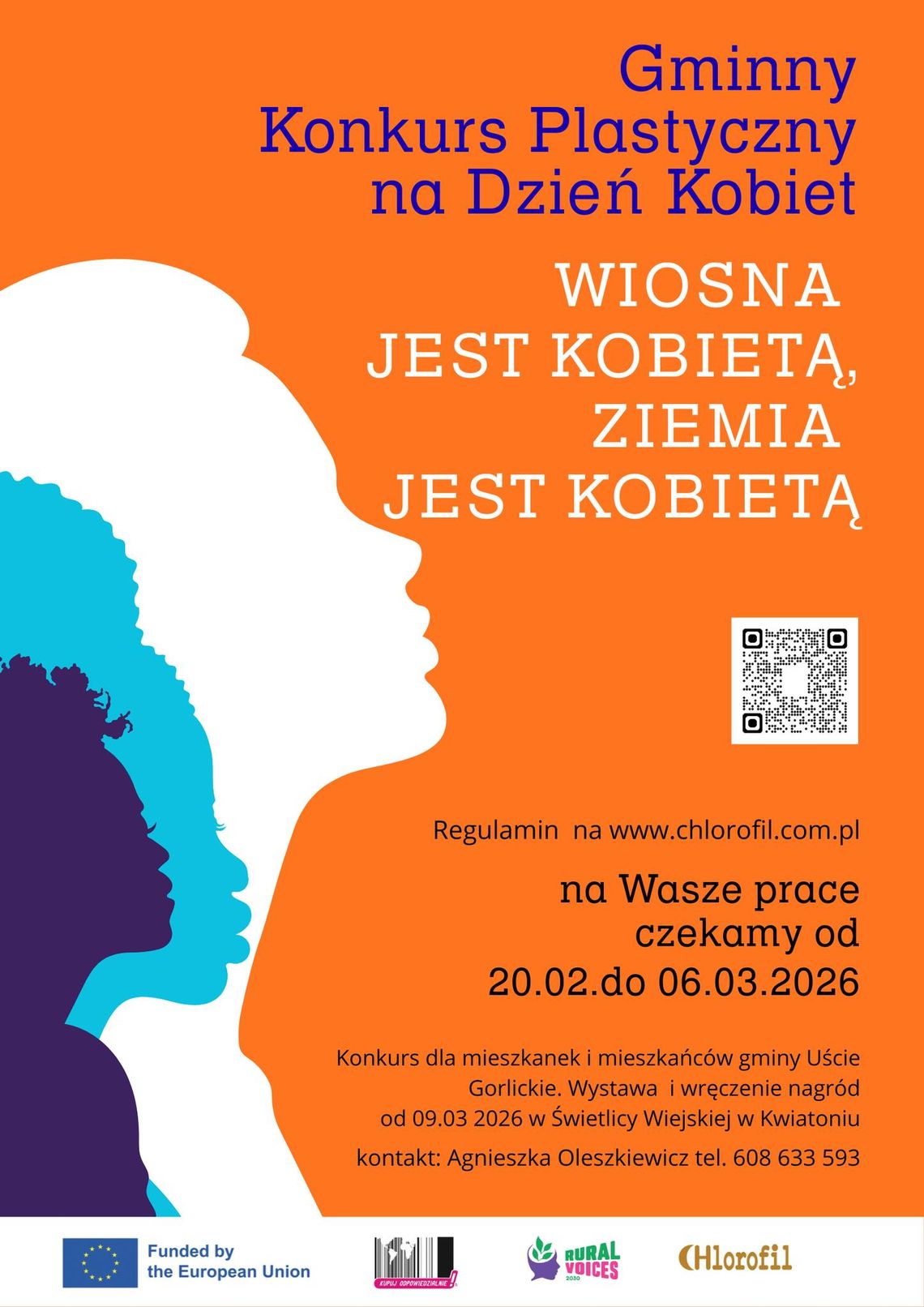 Konkurs Plastyczny „Wiosna jest kobietą, ziemia jest kobietą” | zapowiedzi wydarzeń - halogorlice.info Plakat zapowiadający wydarzenie - Konkurs Plastyczny „Wiosna jest kobietą, ziemia jest kobietą”
