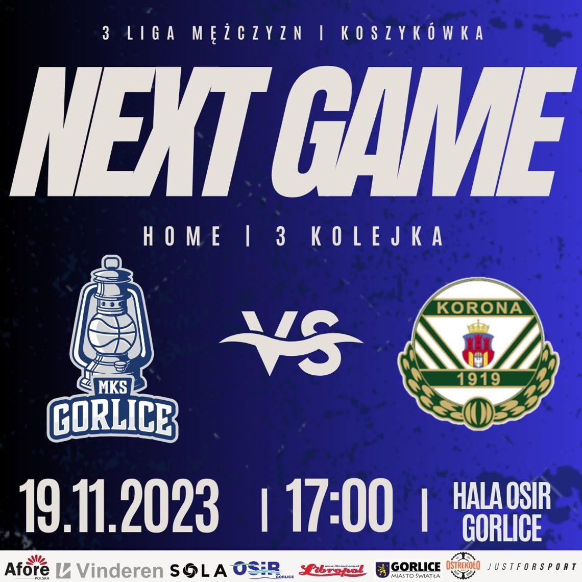 Koszykówka 3 liga mężczyzn MKS Gorlice - KS Korona Kraków | halogorlice.info