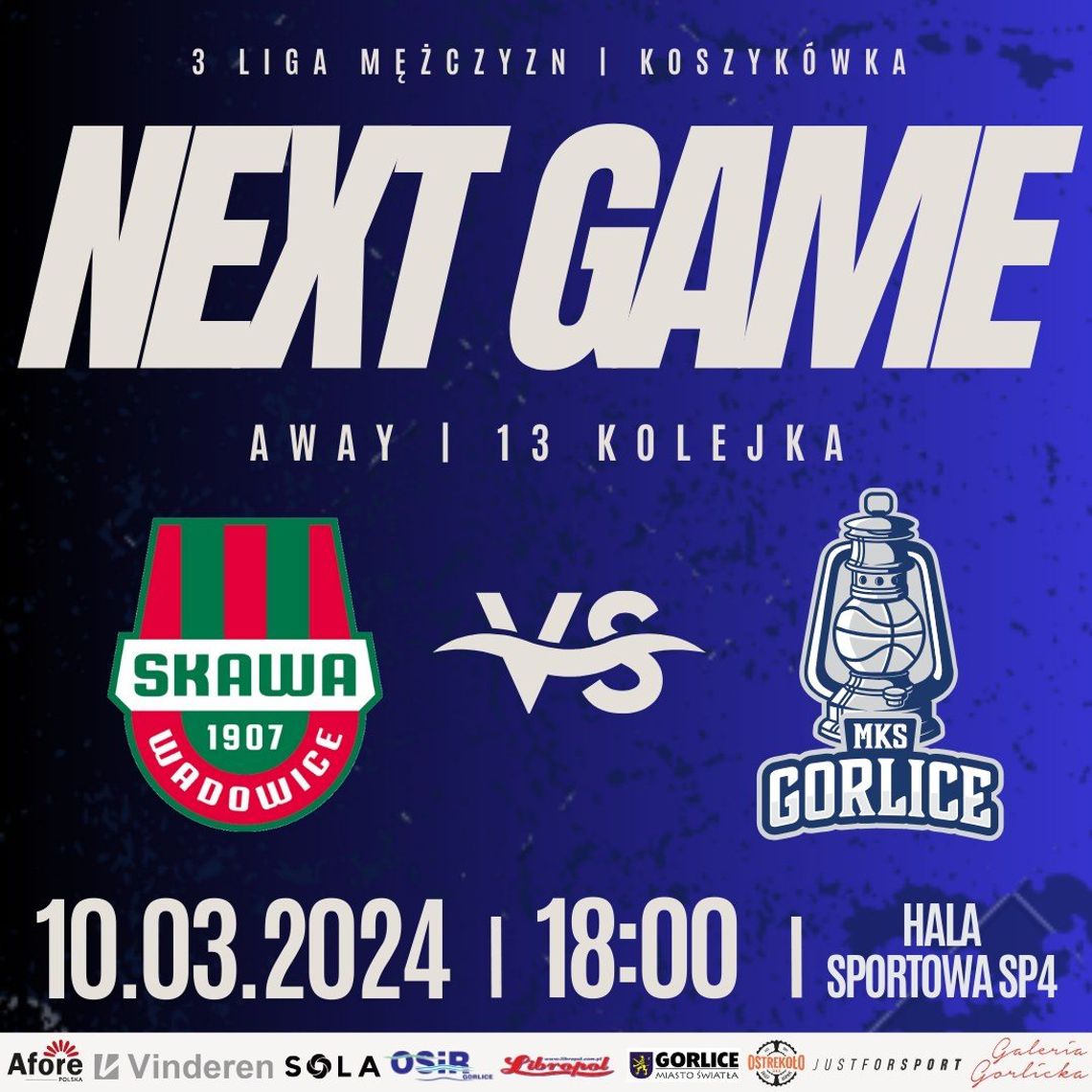 Koszykówka 3 liga mężczyzn Skawa Wadowice – MKS Gorlice | halogorlice.info
