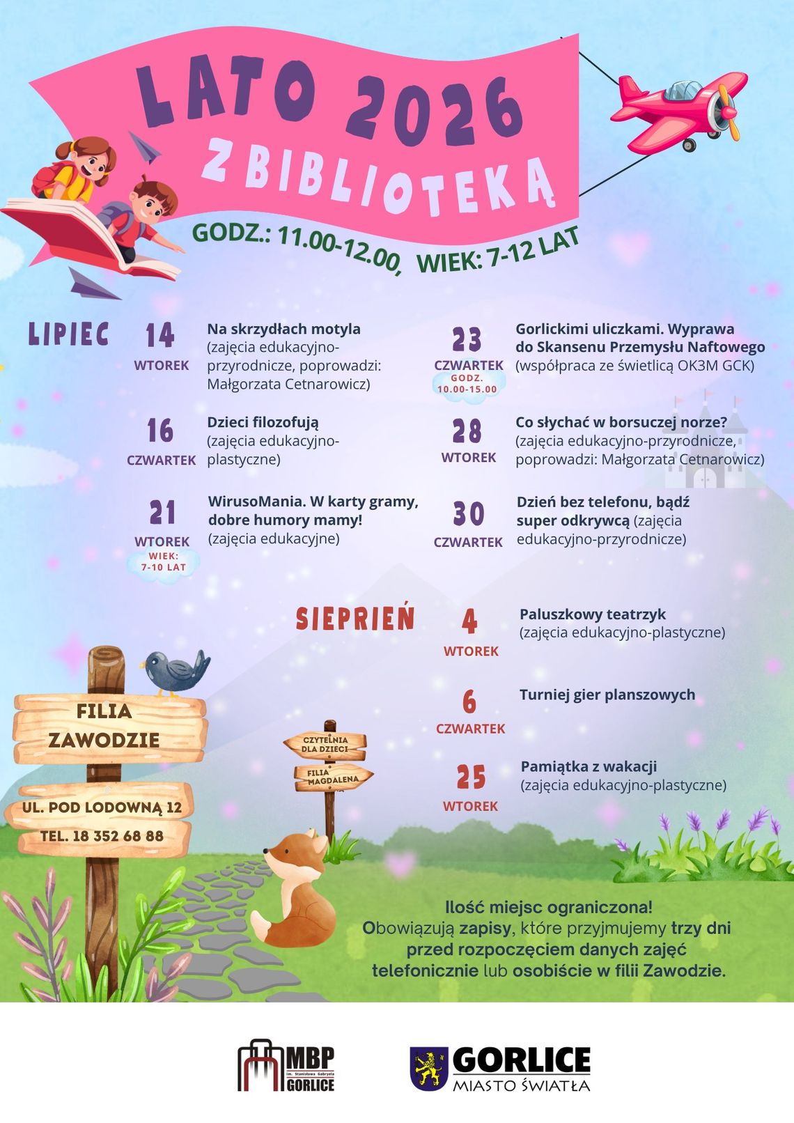 Lato z Biblioteką FILIA ZAWODZIE | zapowiedzi wydarzeń - halogorlice.info