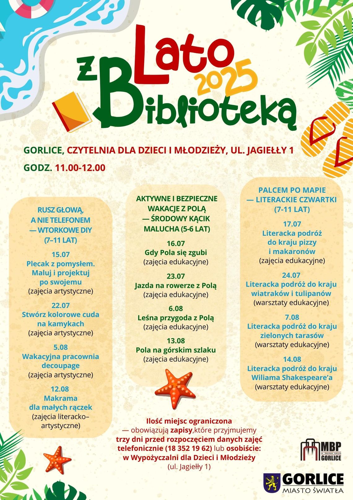 Lato z Miejską Biblioteką Publiczną | halogorlice.info Plakat zapowiadający Lato z Miejską Biblioteką Publiczną