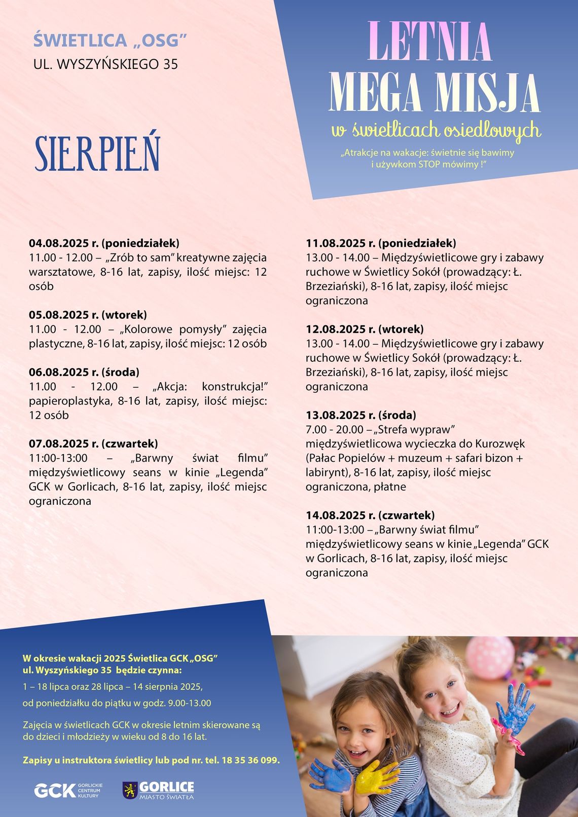 Letnia Mega Misja w Świetlicy OSG | halogorlice.info Plakat zapowiadający wydarzenie Letnia Mega Misja w Świetlicy OSG