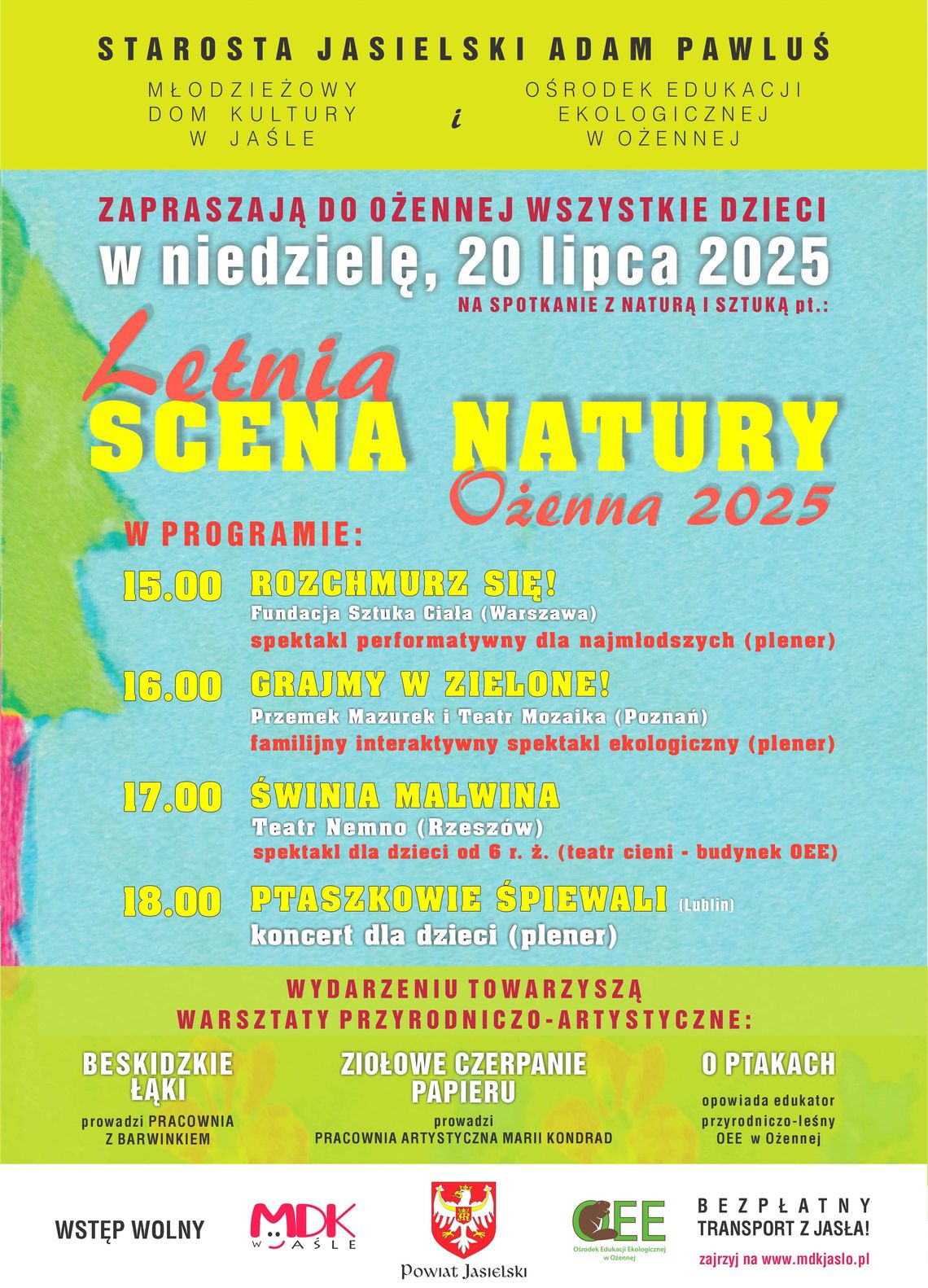 Letnia Scena Natury Ożenna 2025 | zapowiedzi imprez – halogorlice.info Plakat promujący Letnią Scenę Natury w Ożennej