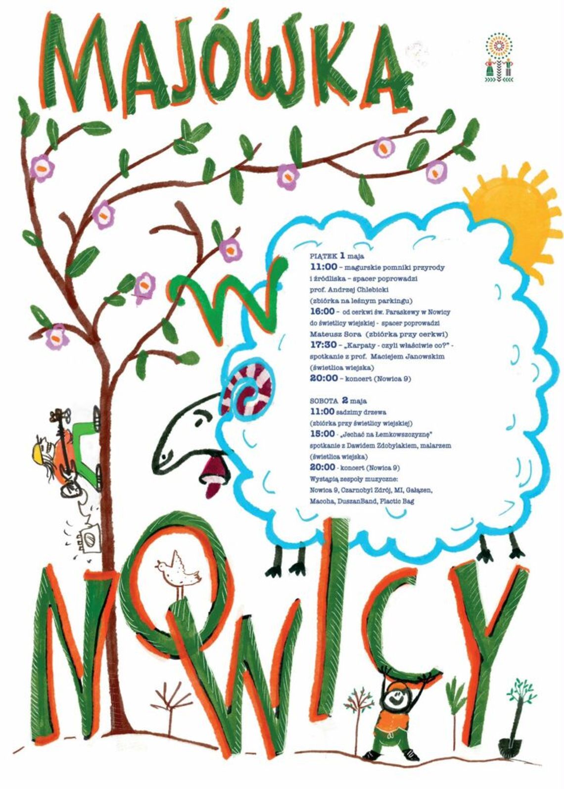 plakat zapowiadający wydarzenie - Majówka w Nowicy 1-2 maja 2026